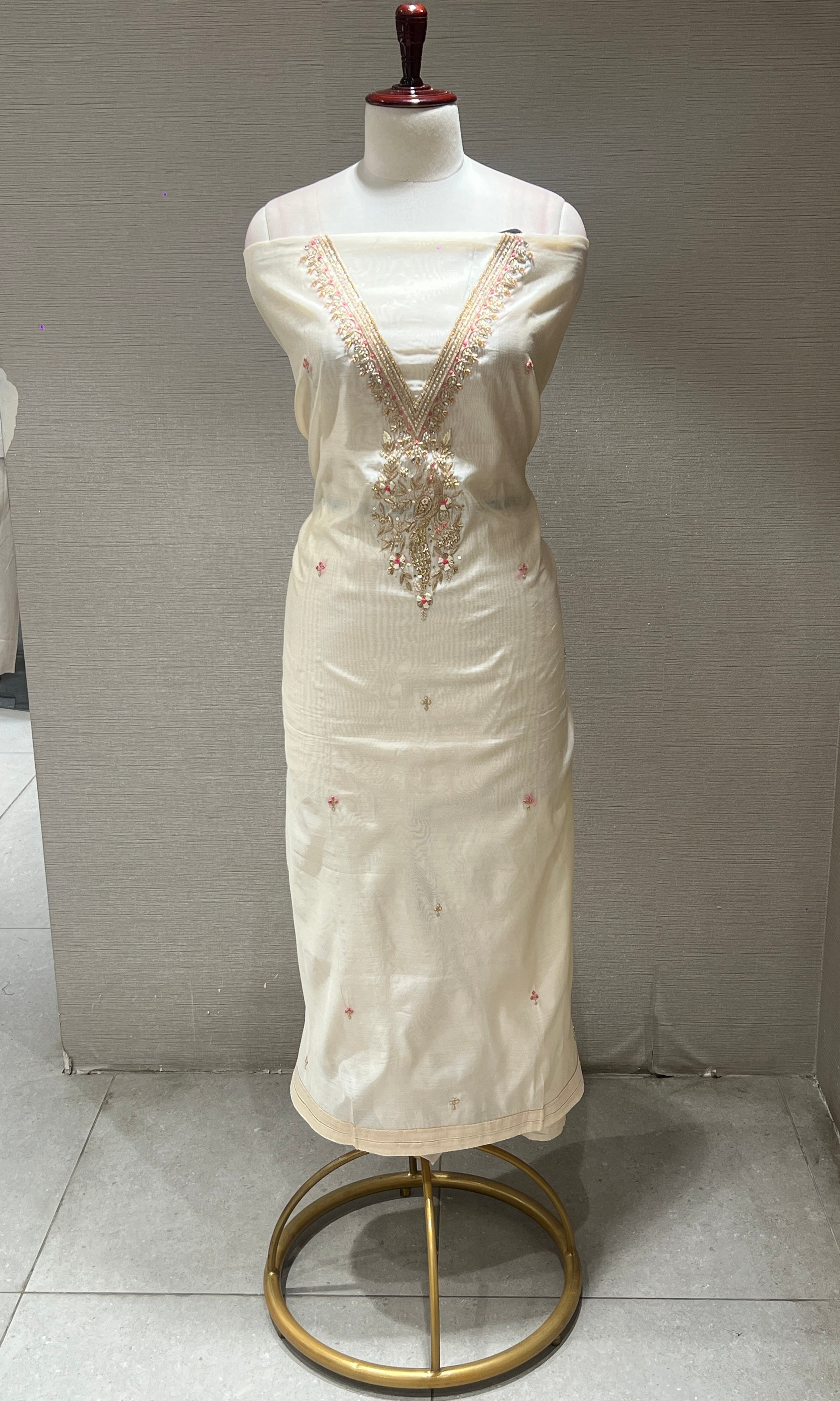 Ivory dress material (party wear)