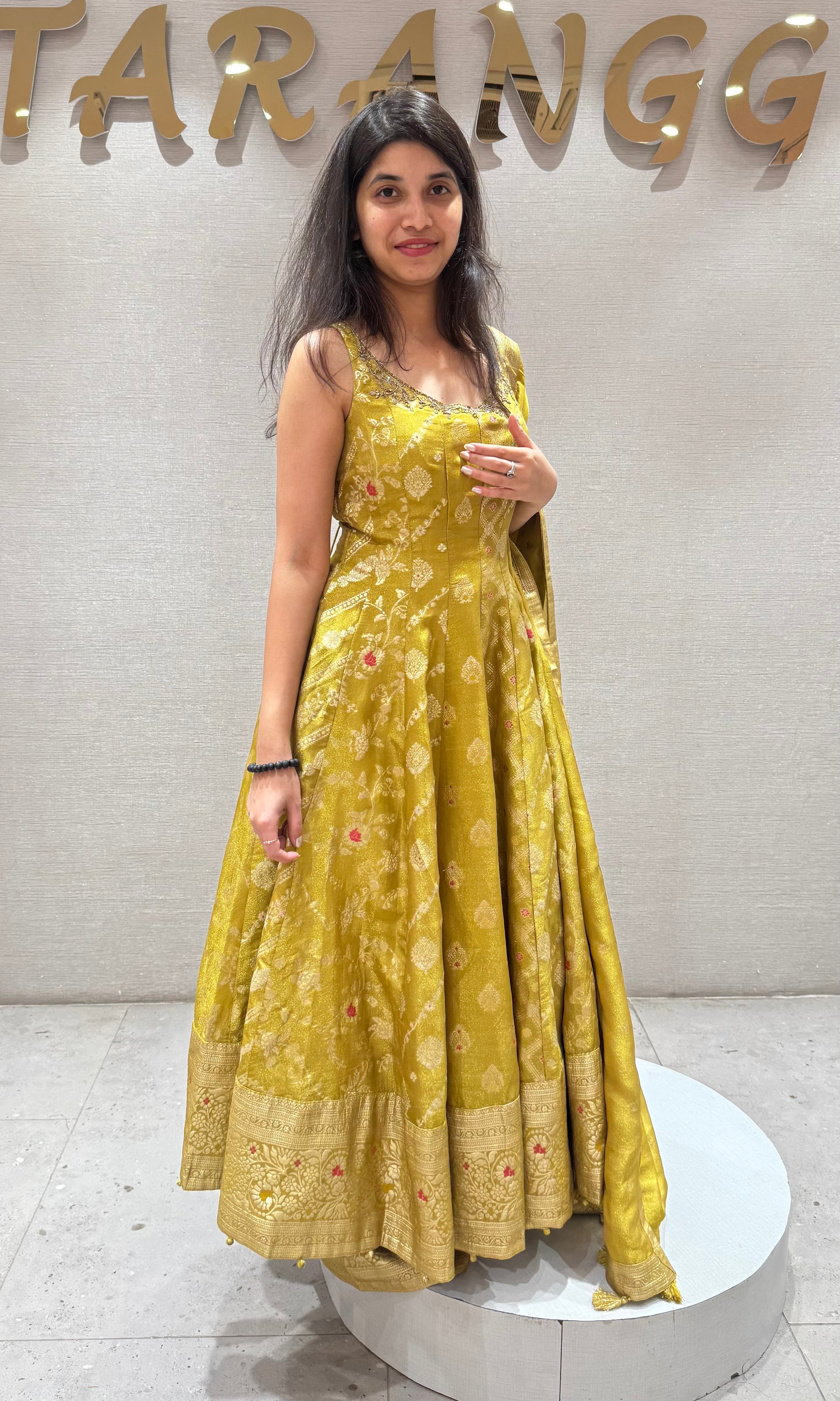 Mehandi green BANARASI ANARKALI SET