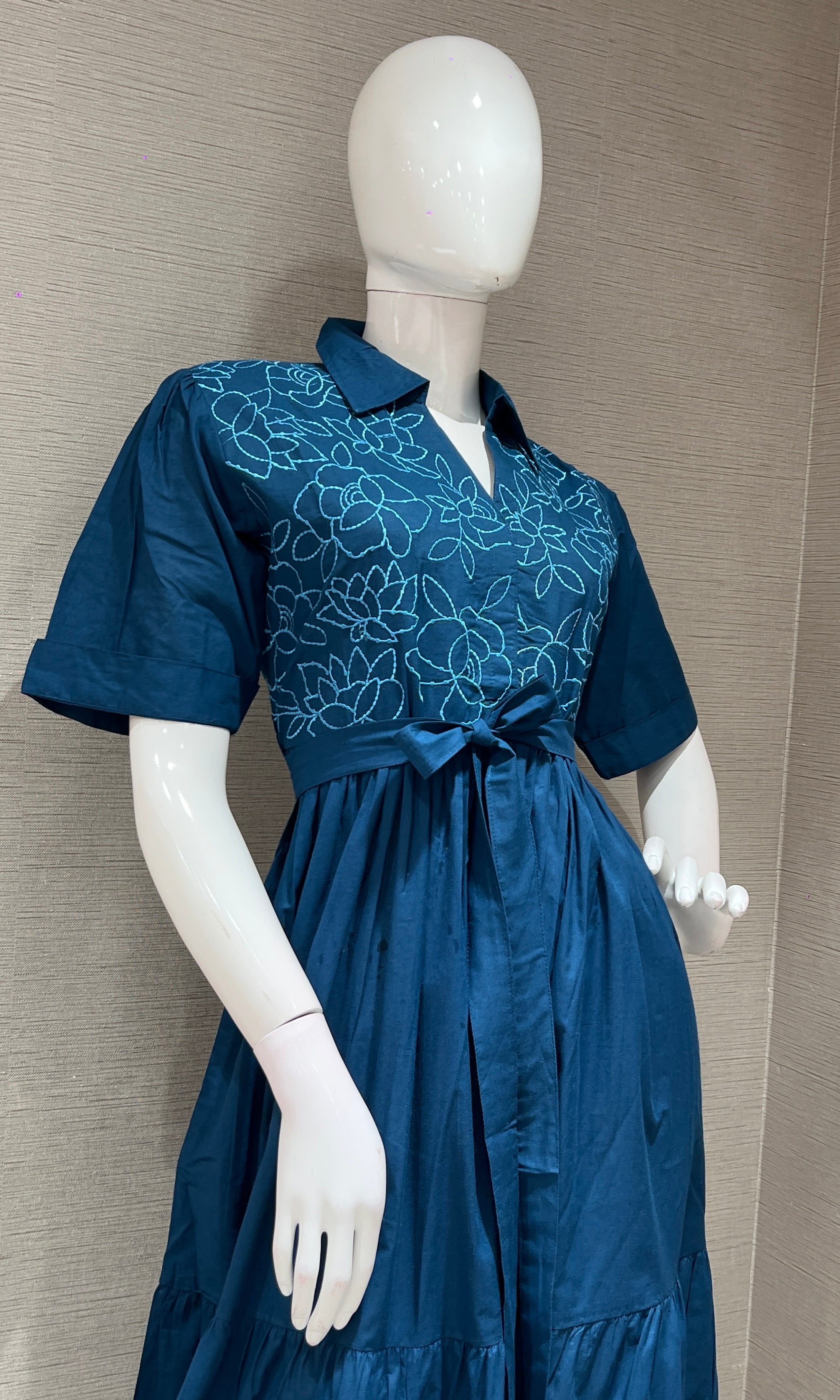 COTTON Navy blue SUMMER DRESS