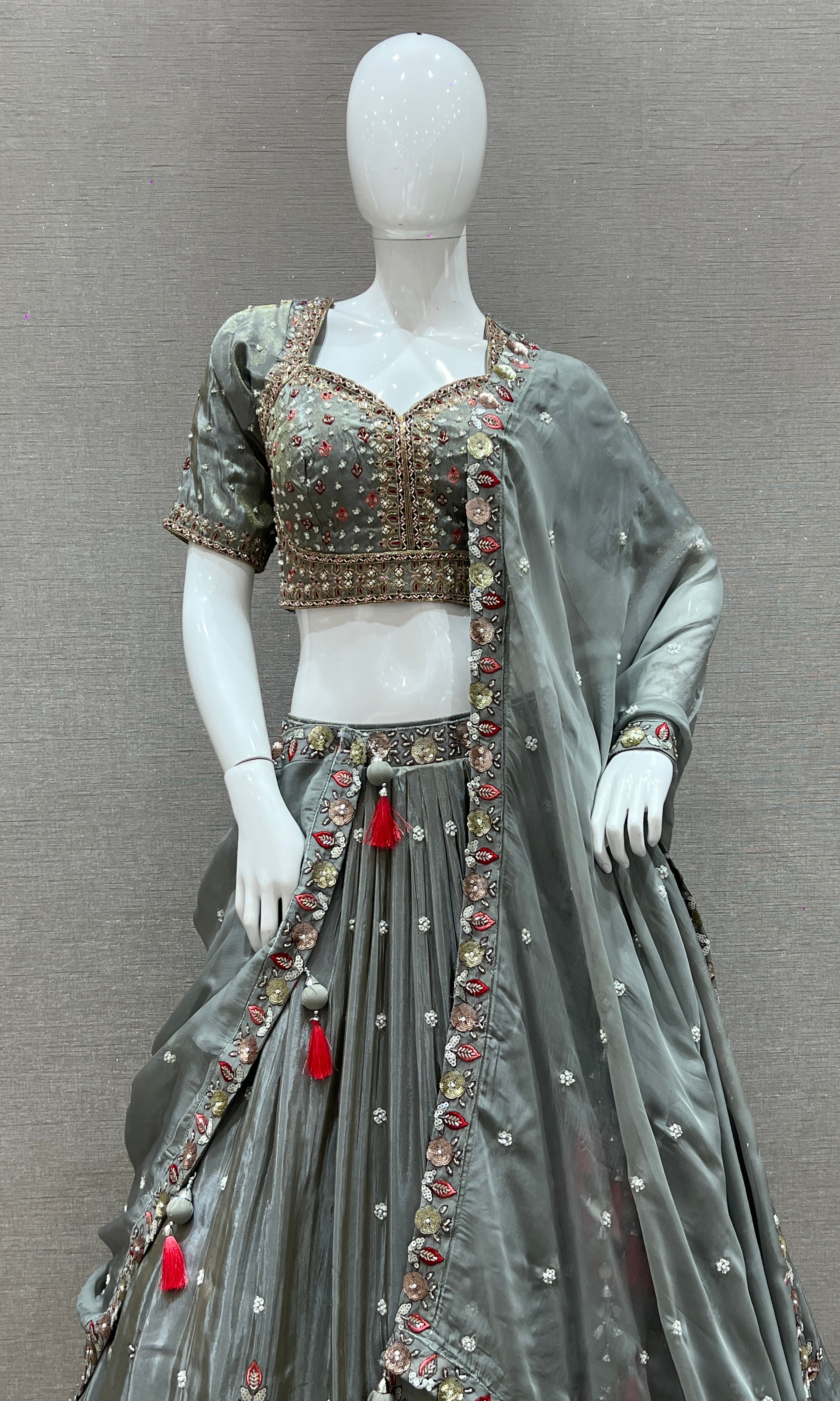 Grey Lehenga