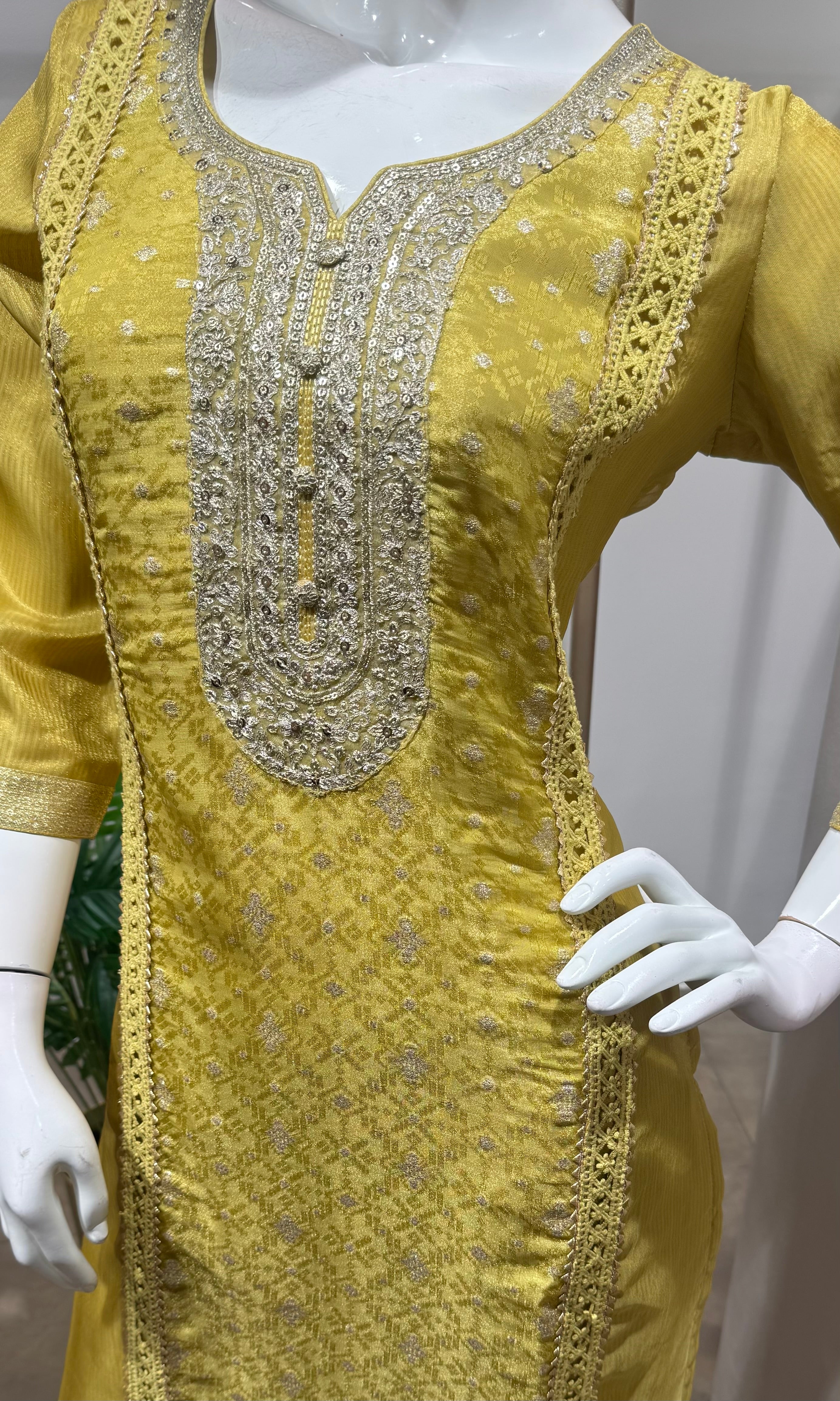 Mehandi green ethnic kurta set