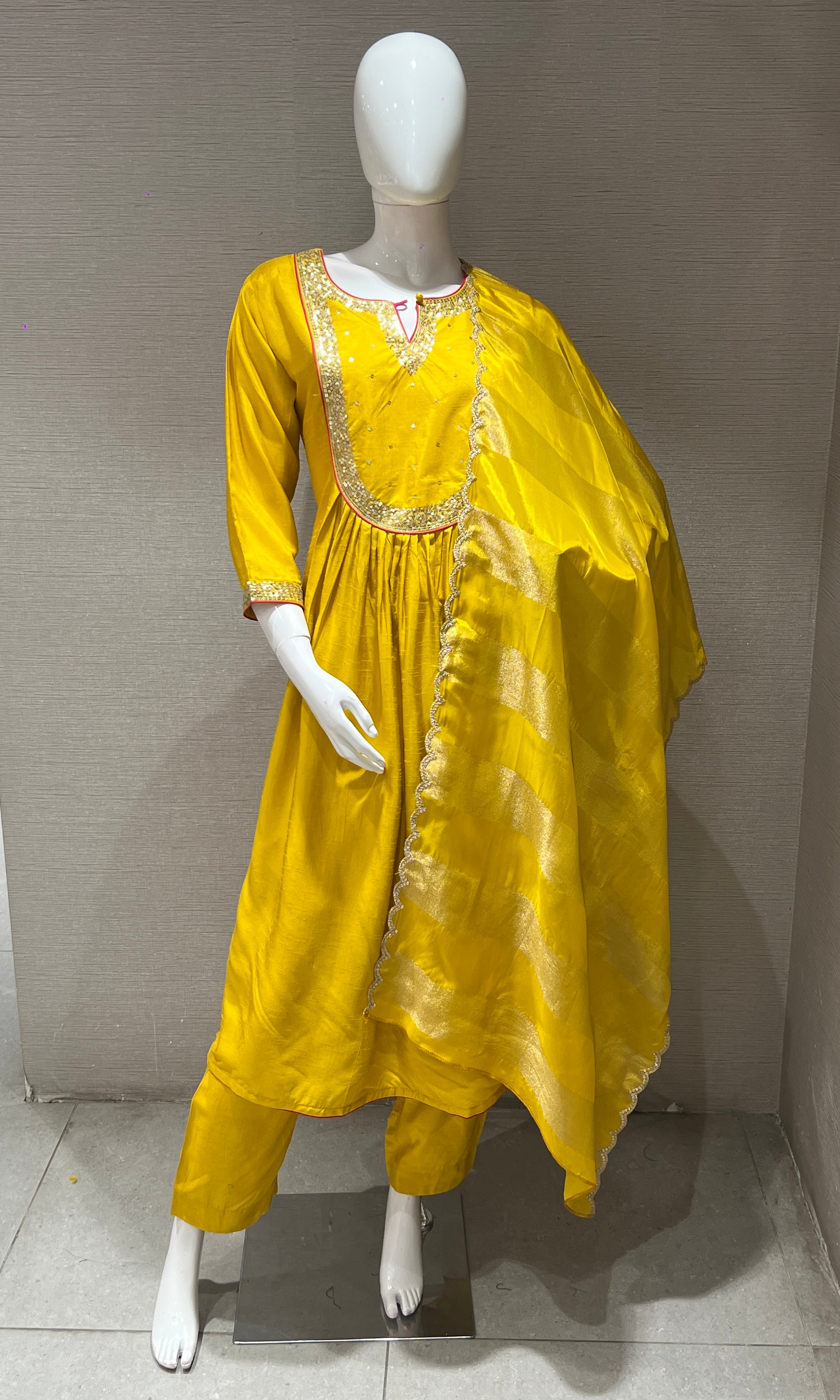 Mustard yellow kurta set