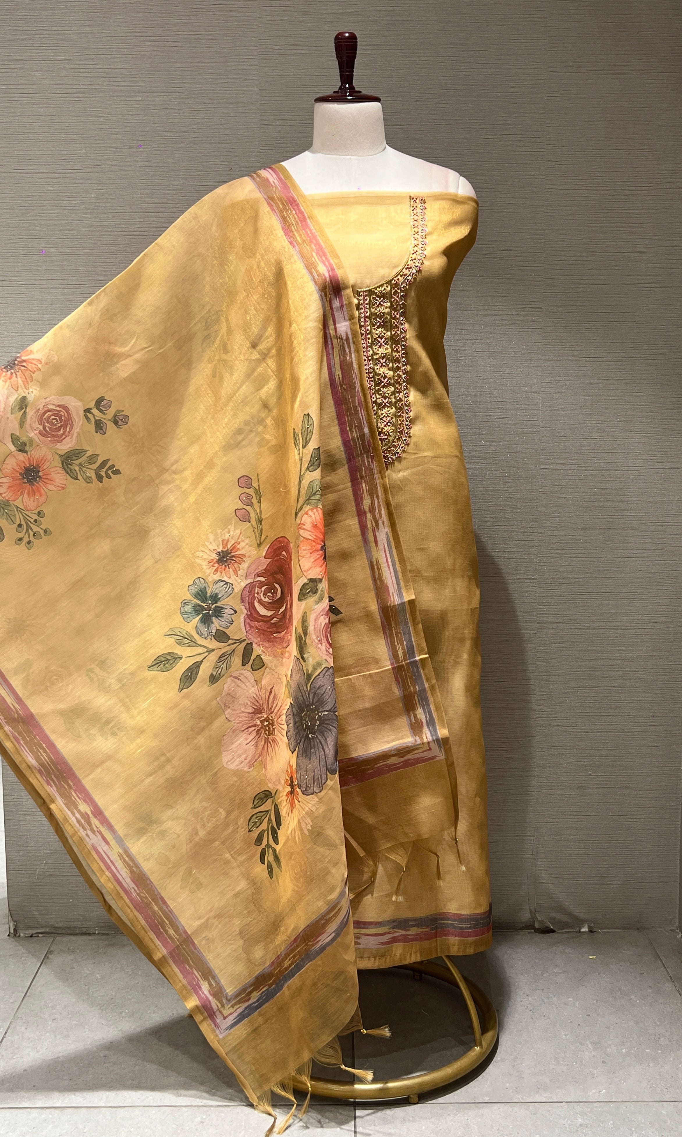 Mustard dress material