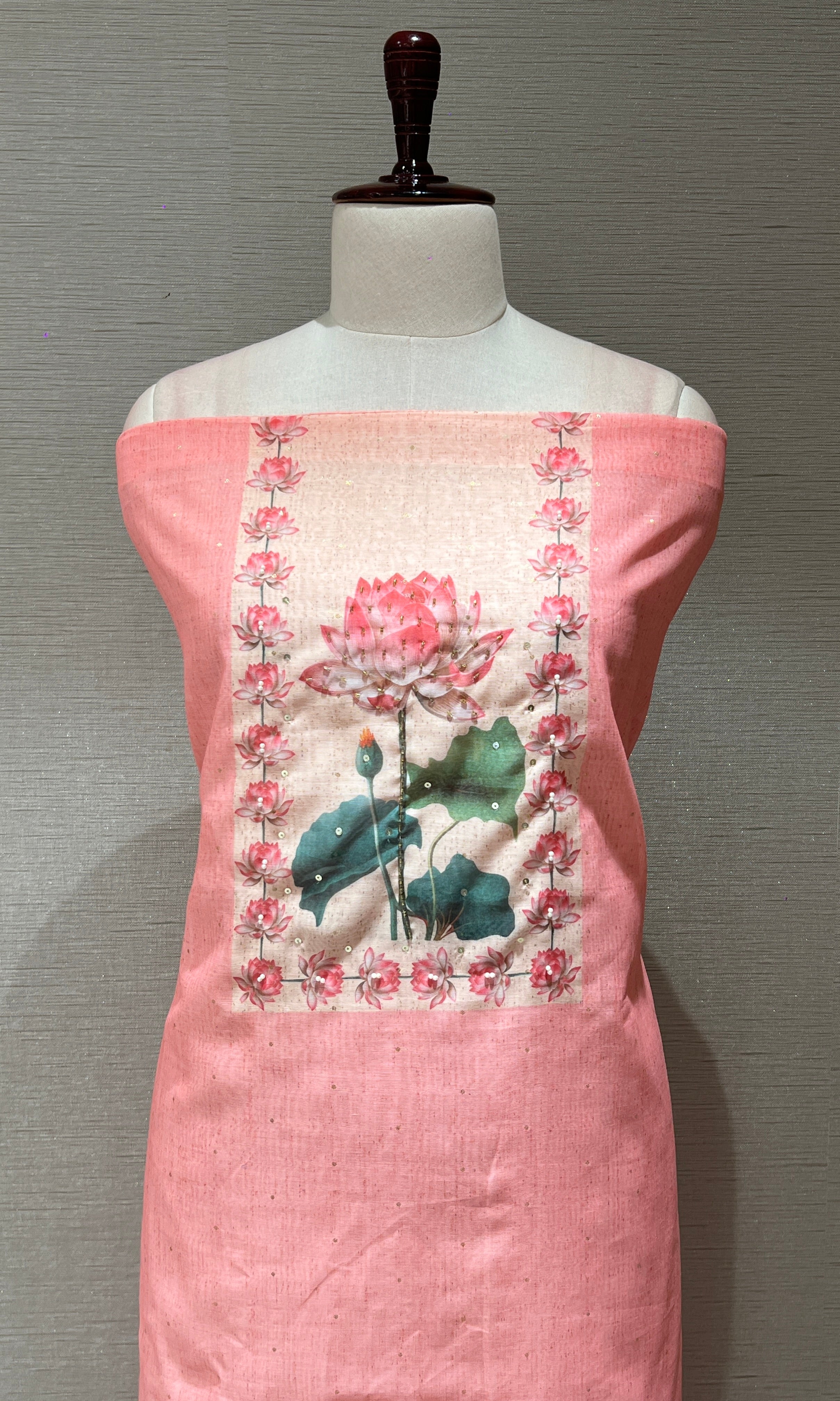 Baby pink dress material