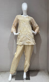 white Floral Embroidered cord set