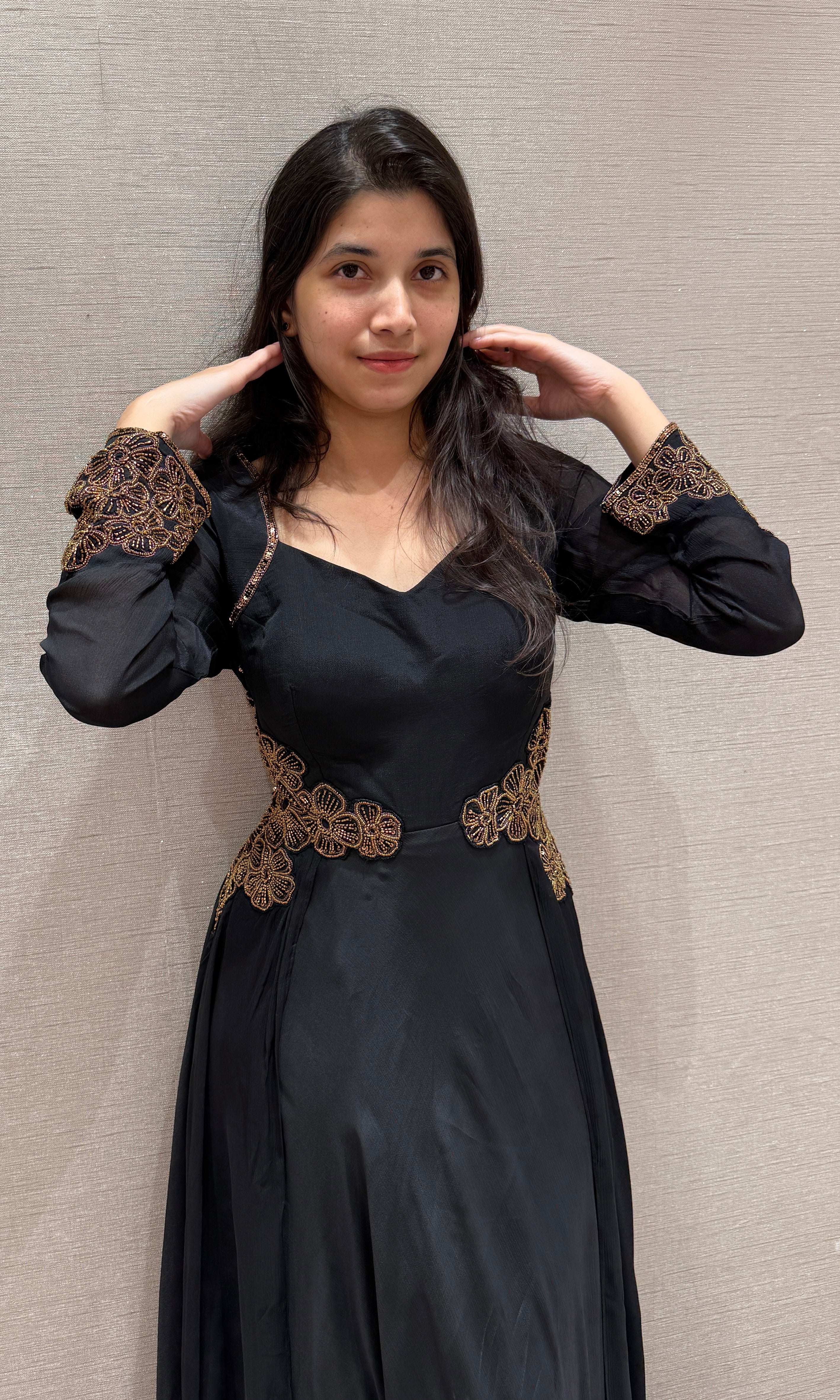 Black Gold Bloom Gown