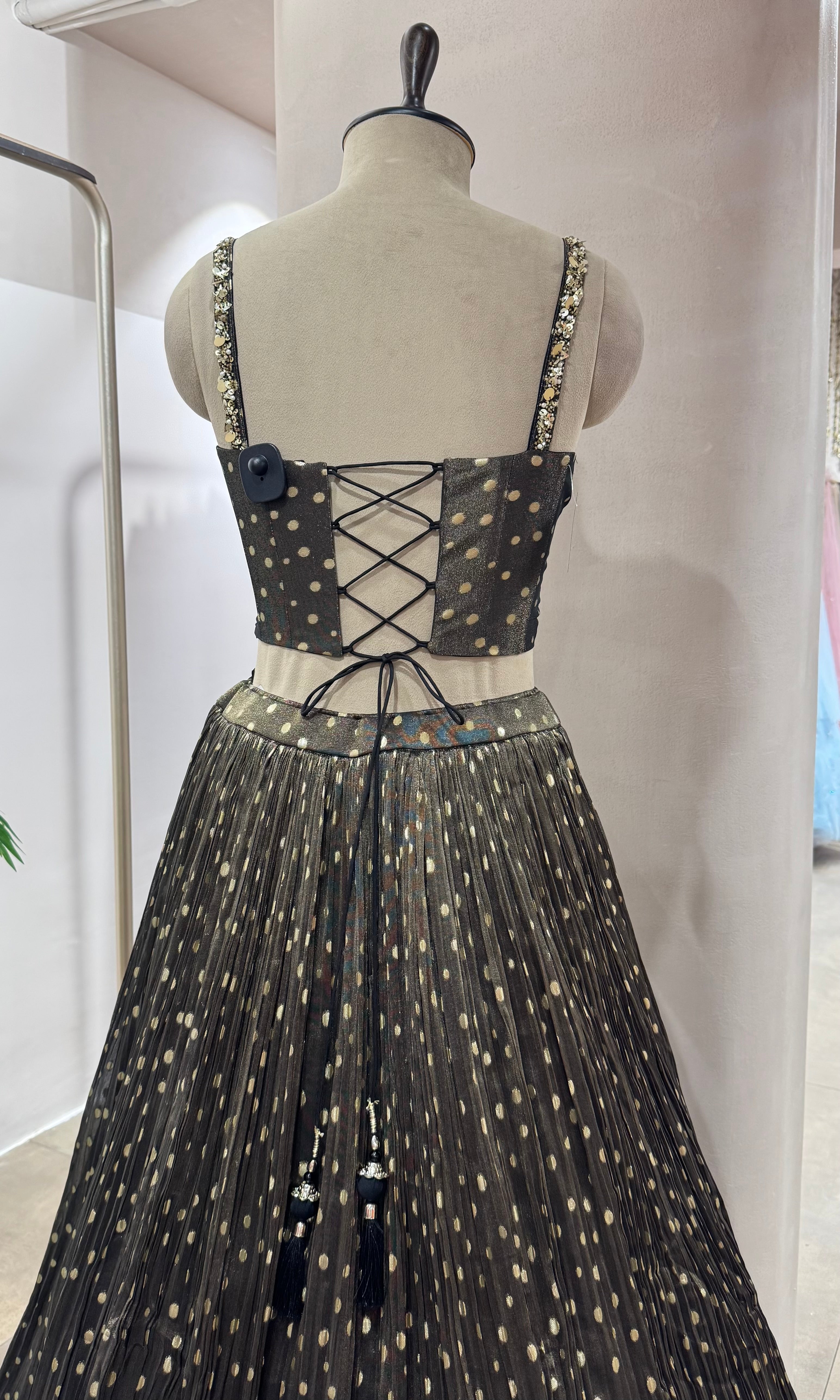 BLACK LEHENGA WITH CORSET BLOUSE