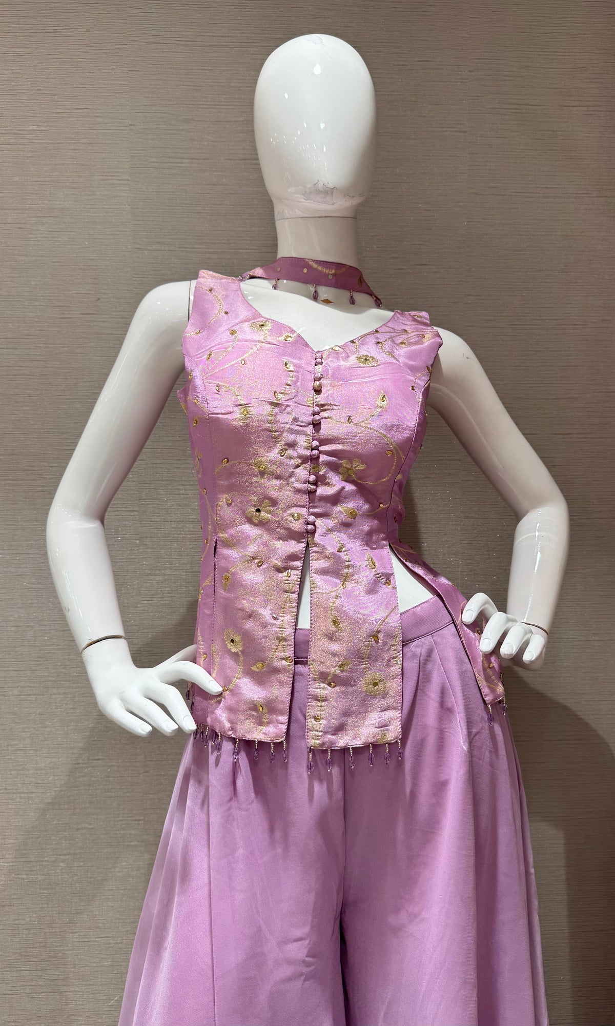 lavander Georgette PEPLUM PALAZZO SET