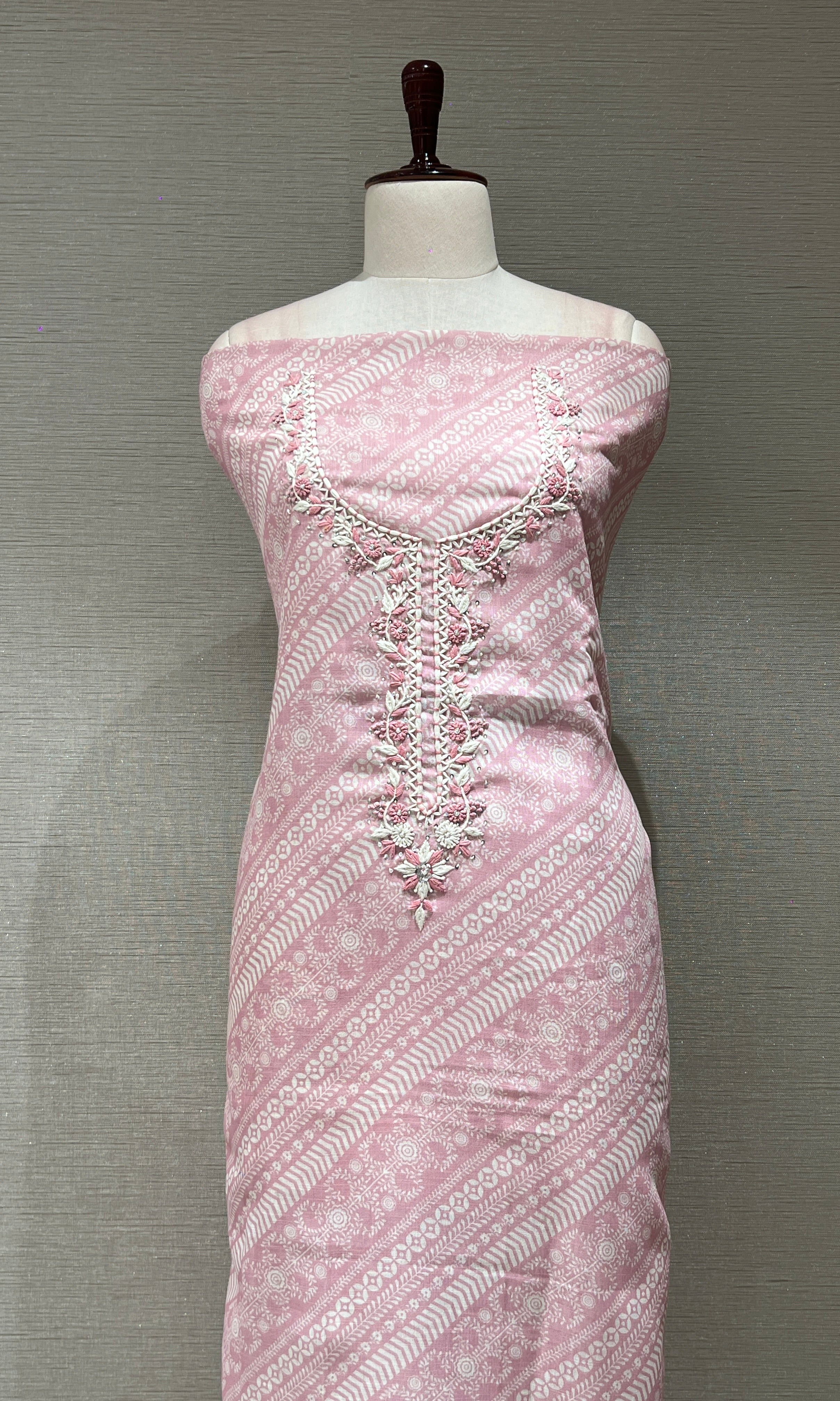 Baby pink dress material