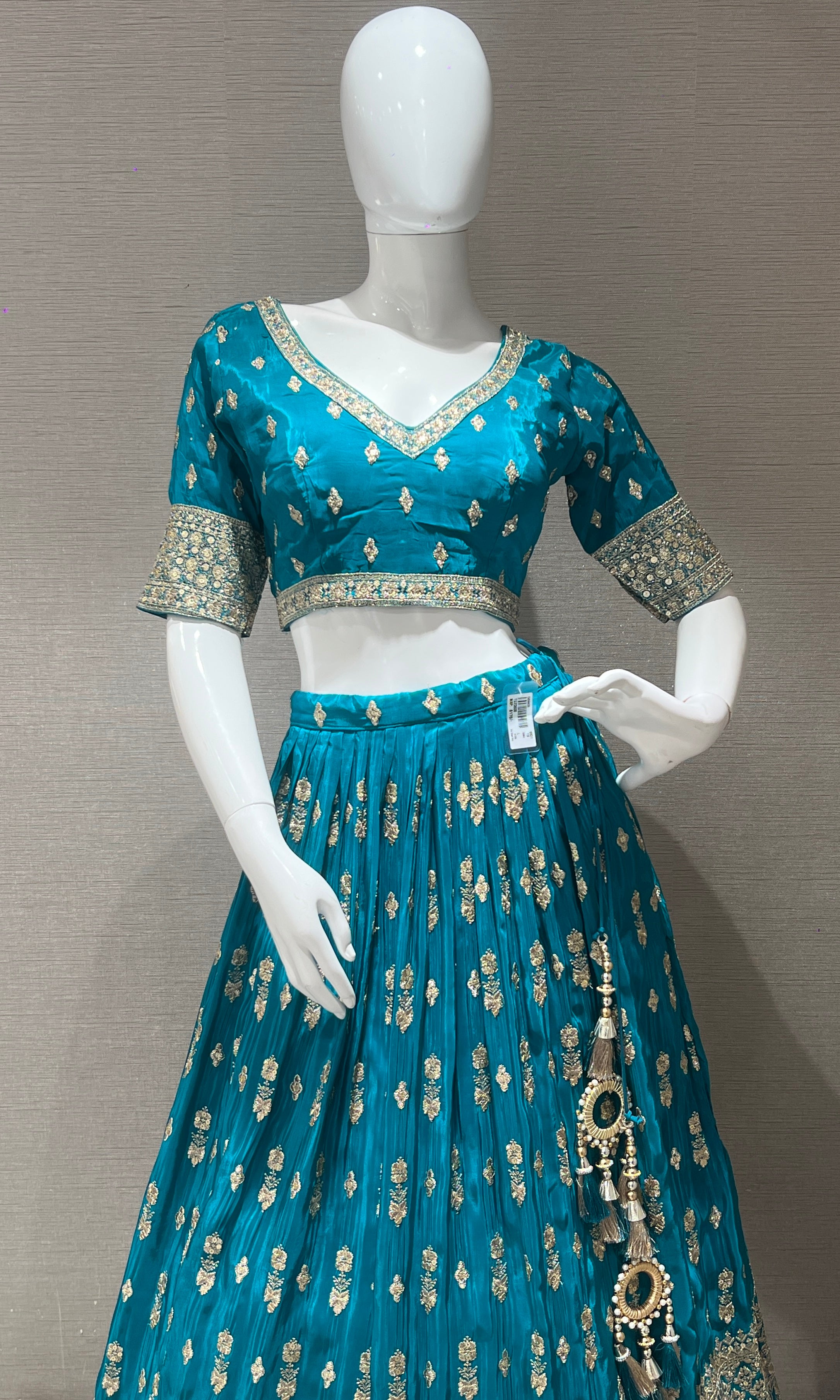 Rama blue Lehenga