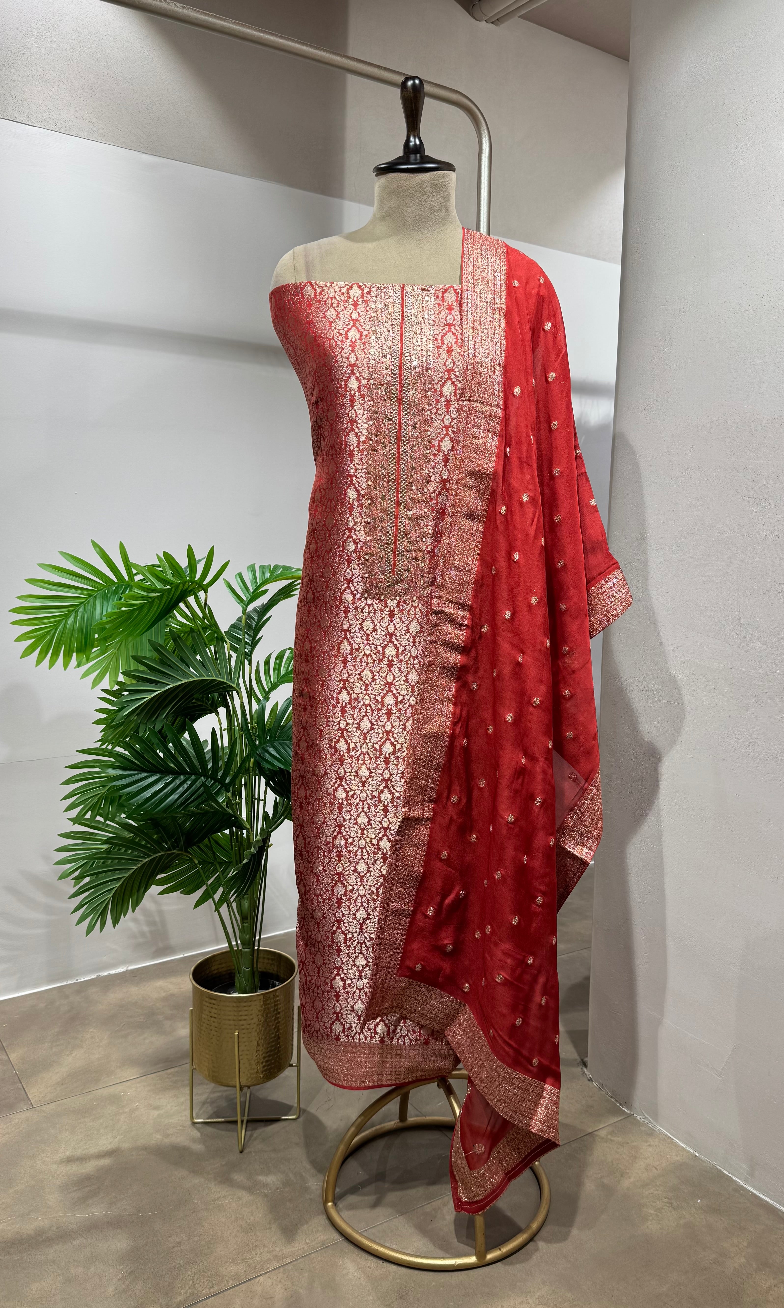 RANI BANARASI SILK DRESS MATERIAL