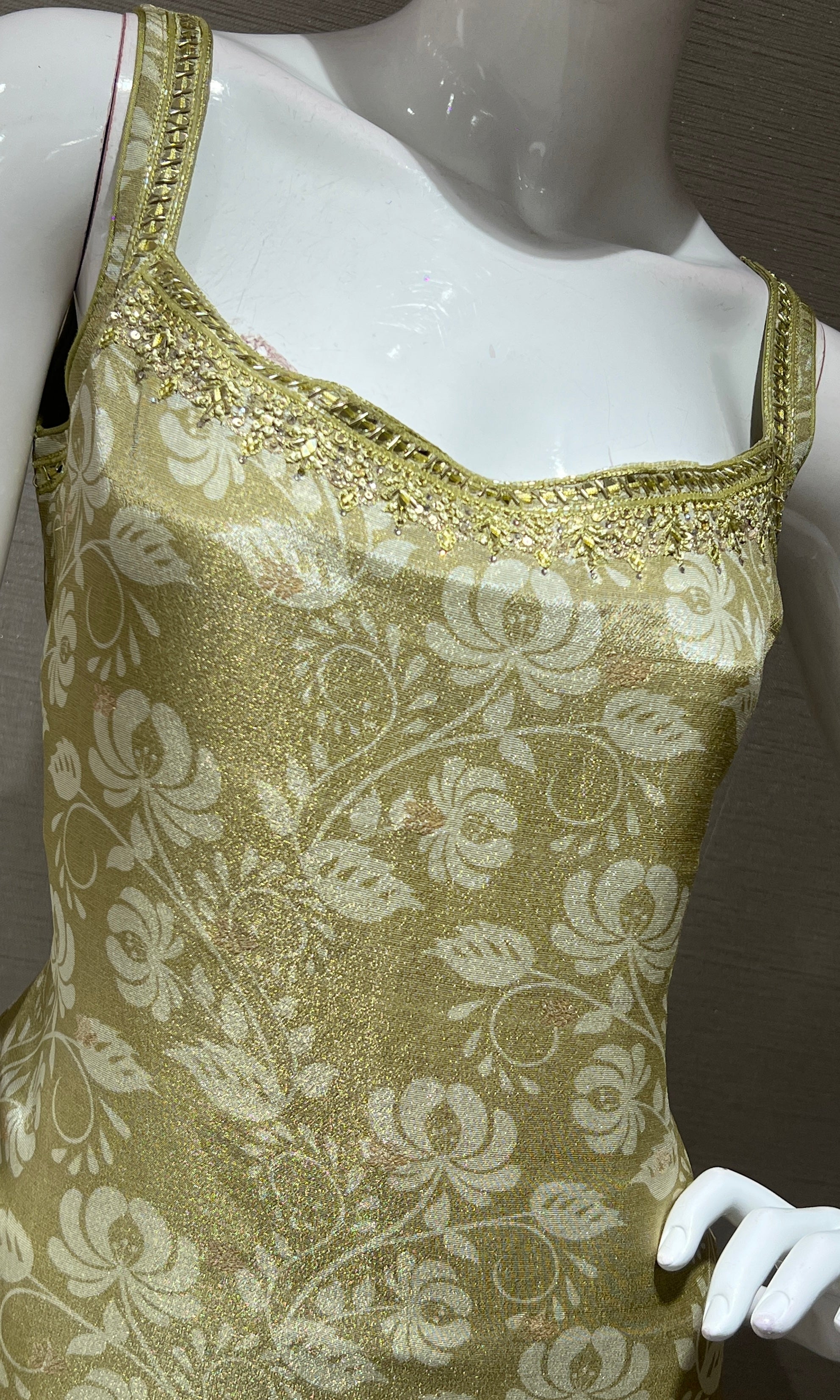 Light Golden Green Brocade Kurta Set