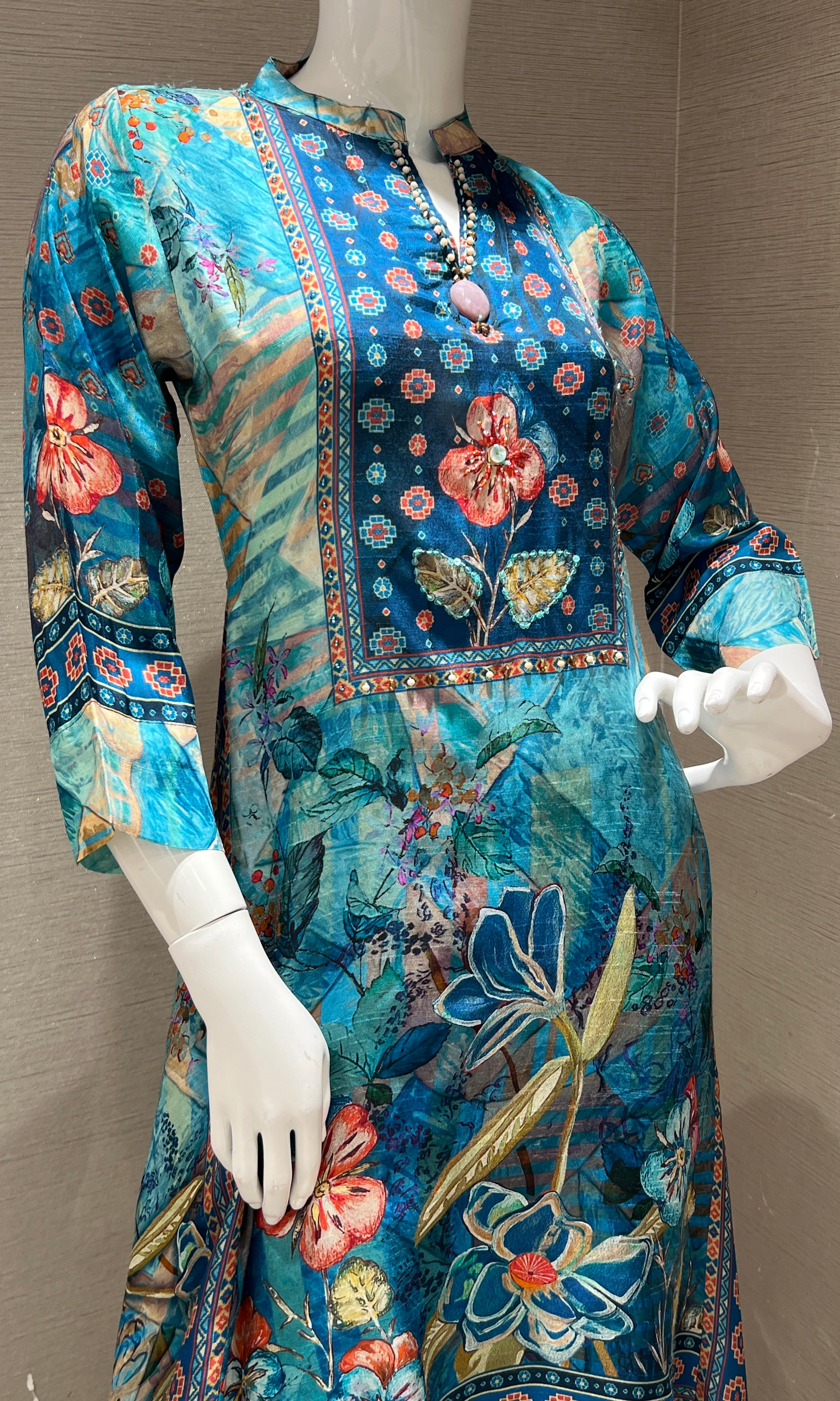 Blue kurta set with palazzo pant