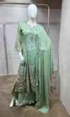 Pista green Embroidered Silk Nyra cut palazzo set