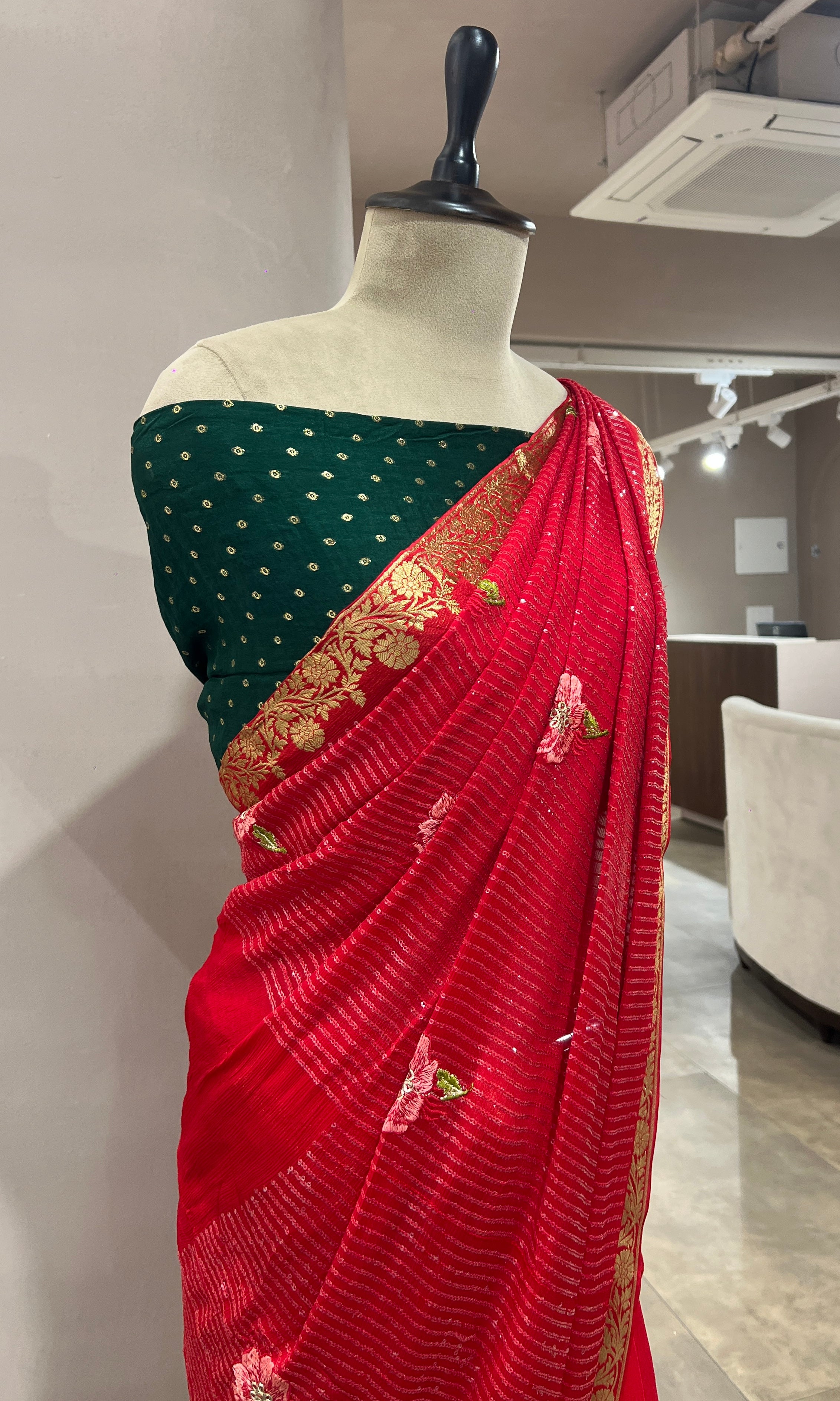 RED ethnic saree