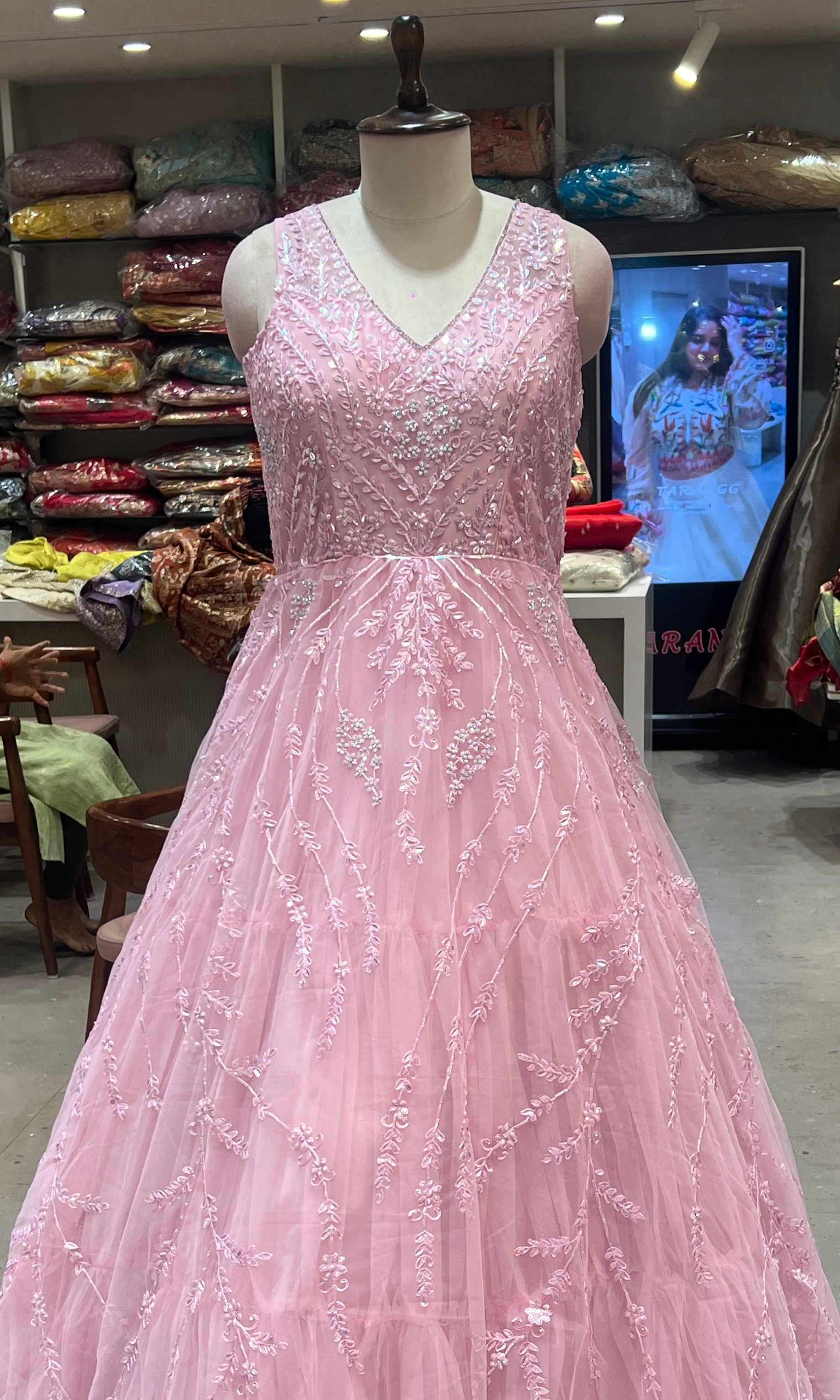 Pinkish Floral Gown
