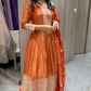 🍊Orange Anarkali long dress