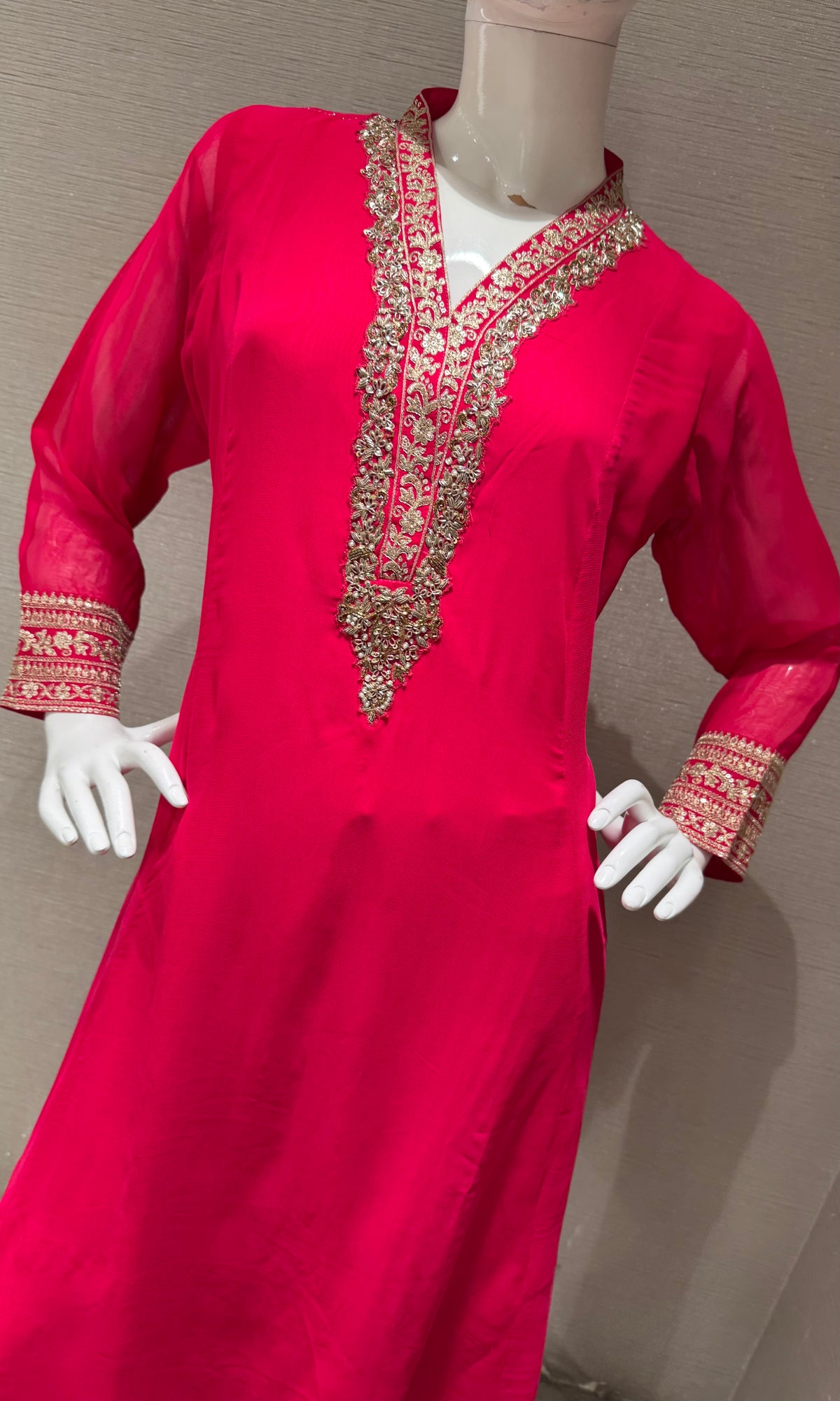 Rani Embroidered Salwar Silk Kurta Set with Dupatta