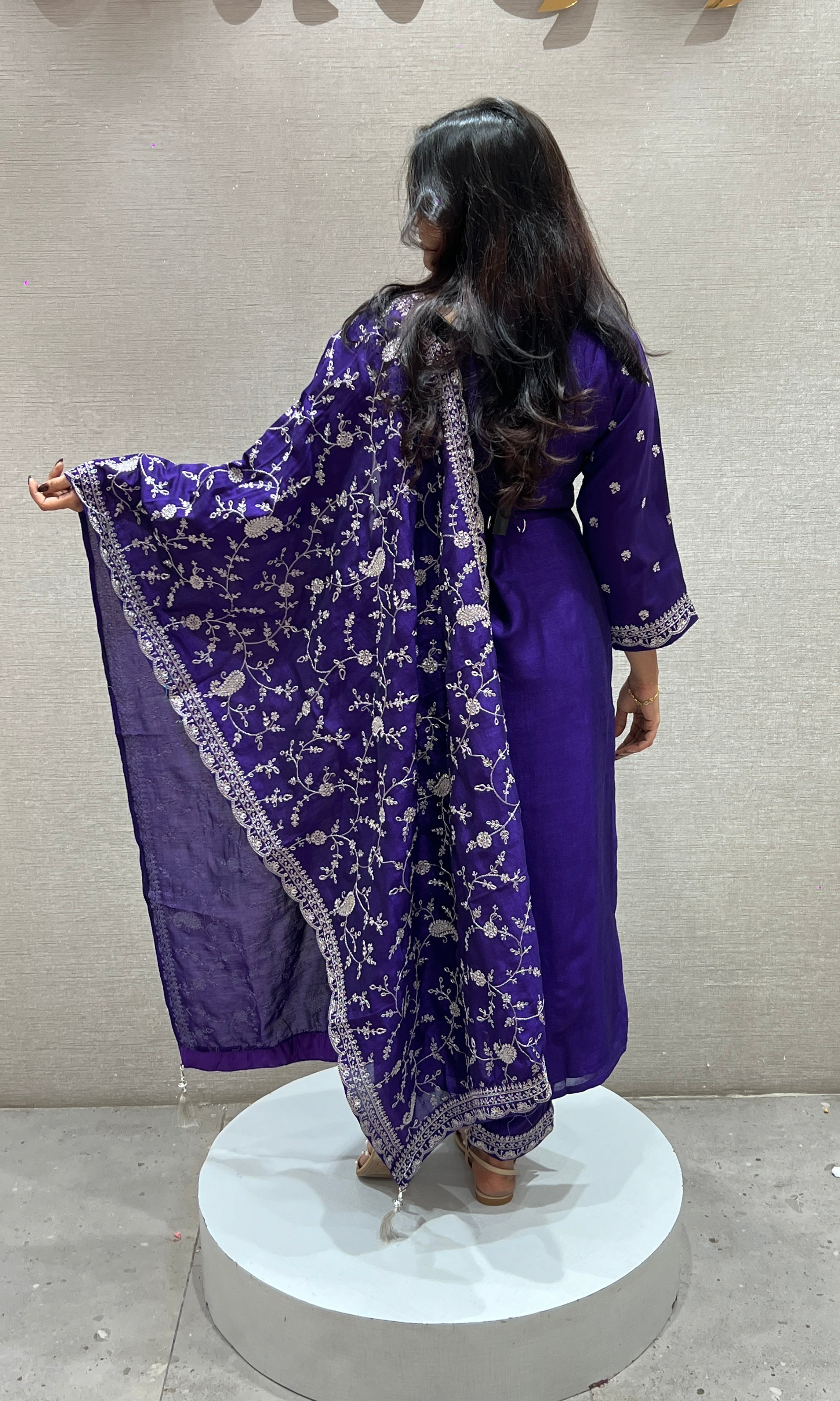 Royal Purple Embroidered kurta set