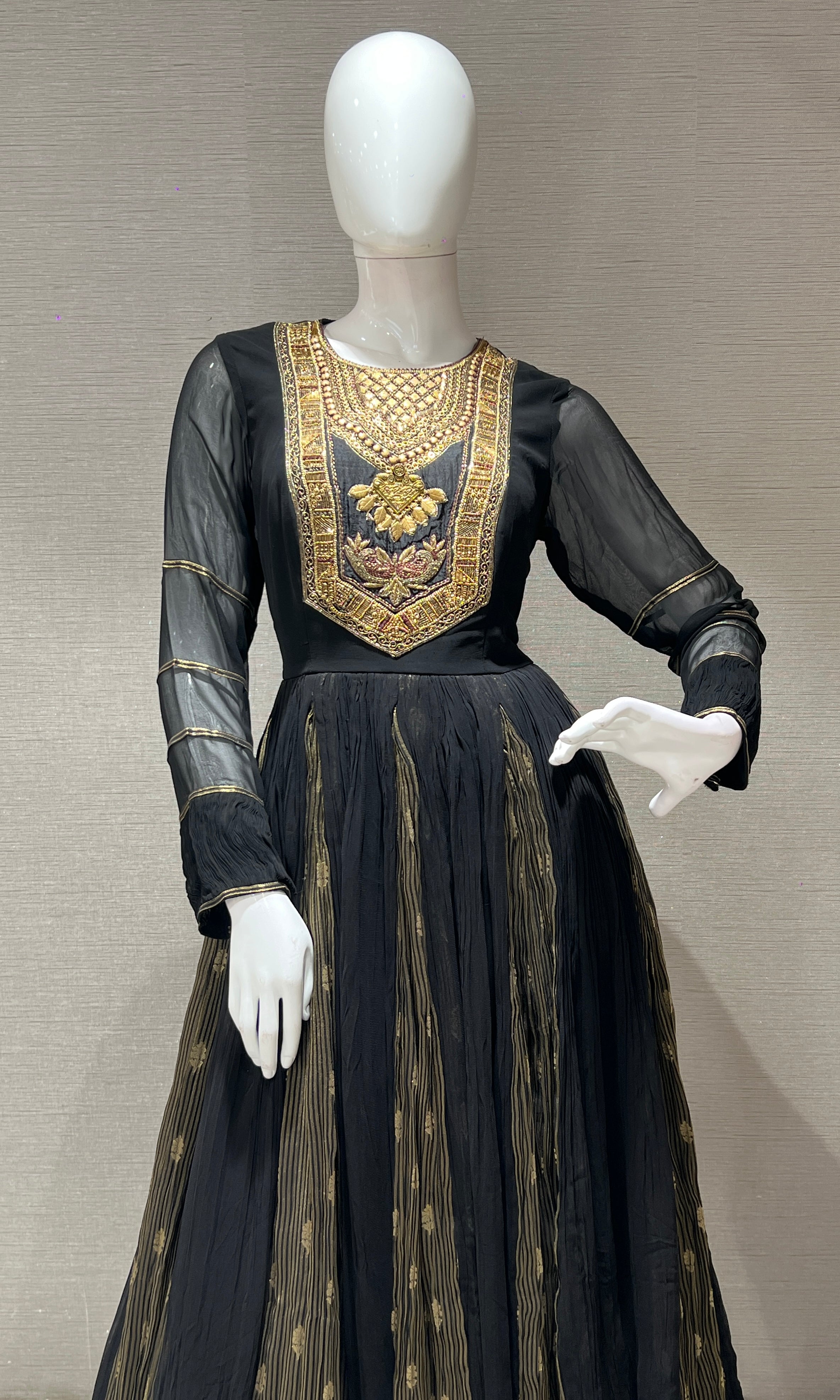 Black GOLDEN ANARKALI