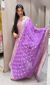 PURPLE Banarasi Golden KURTA SET