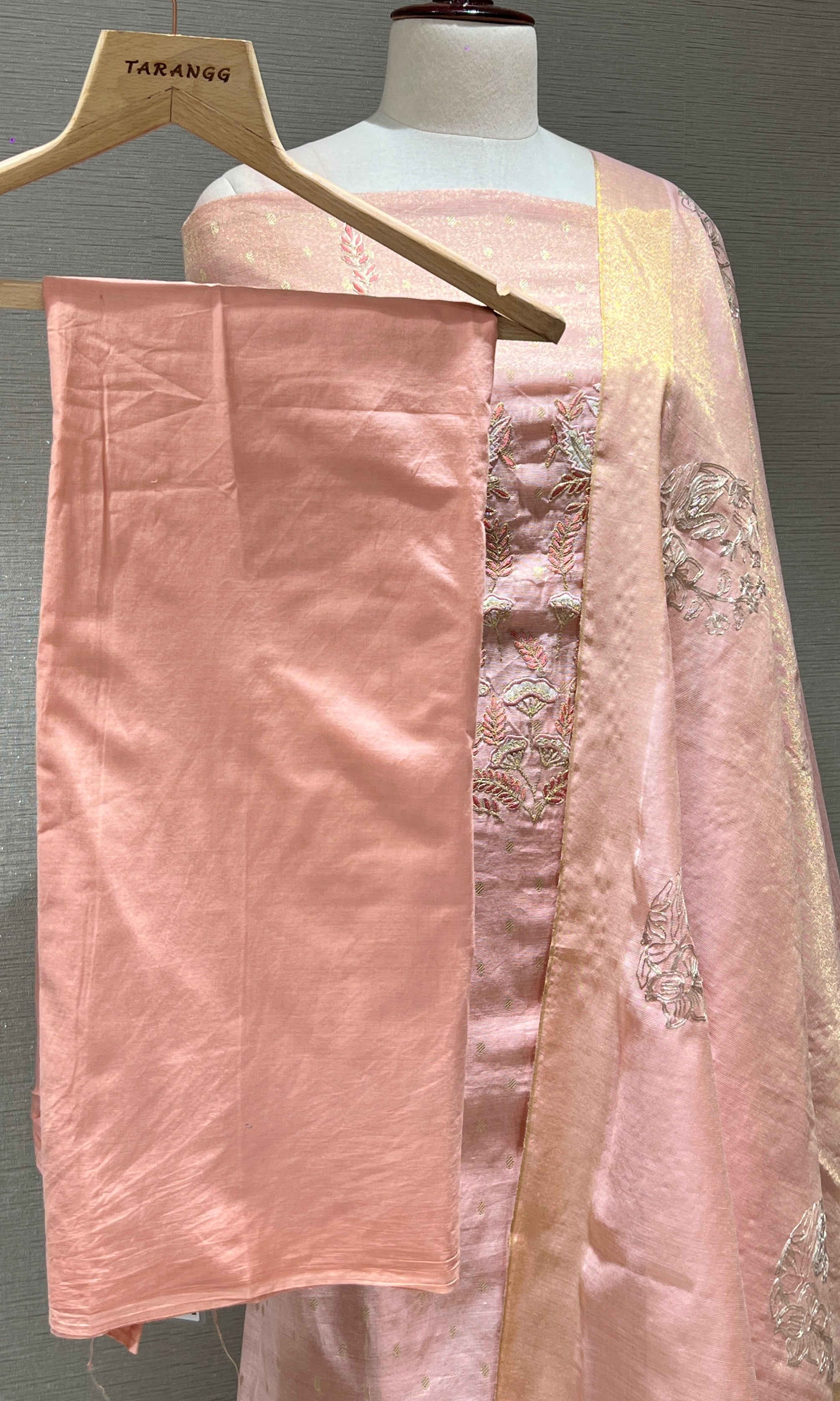 Peach dress material