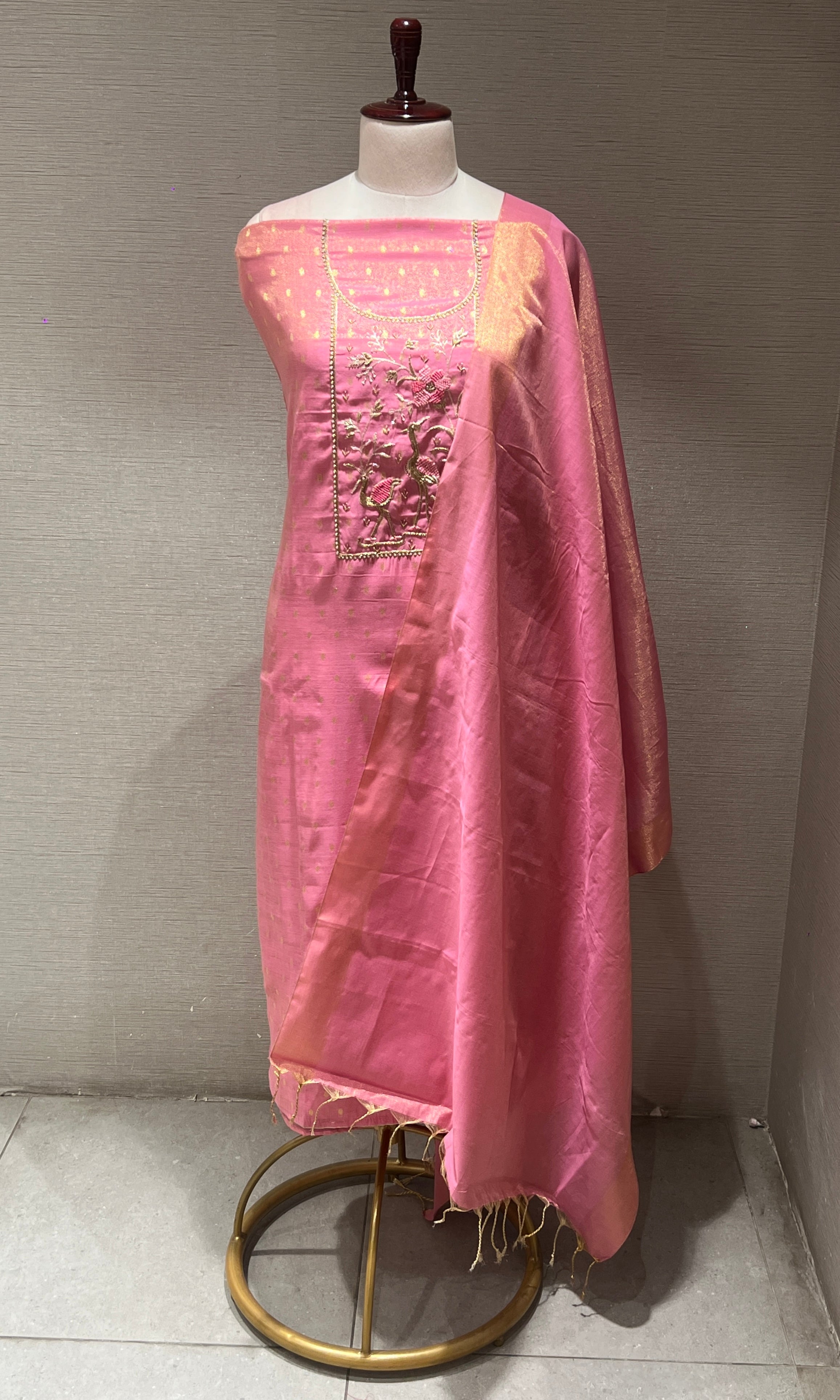 Pink dress material