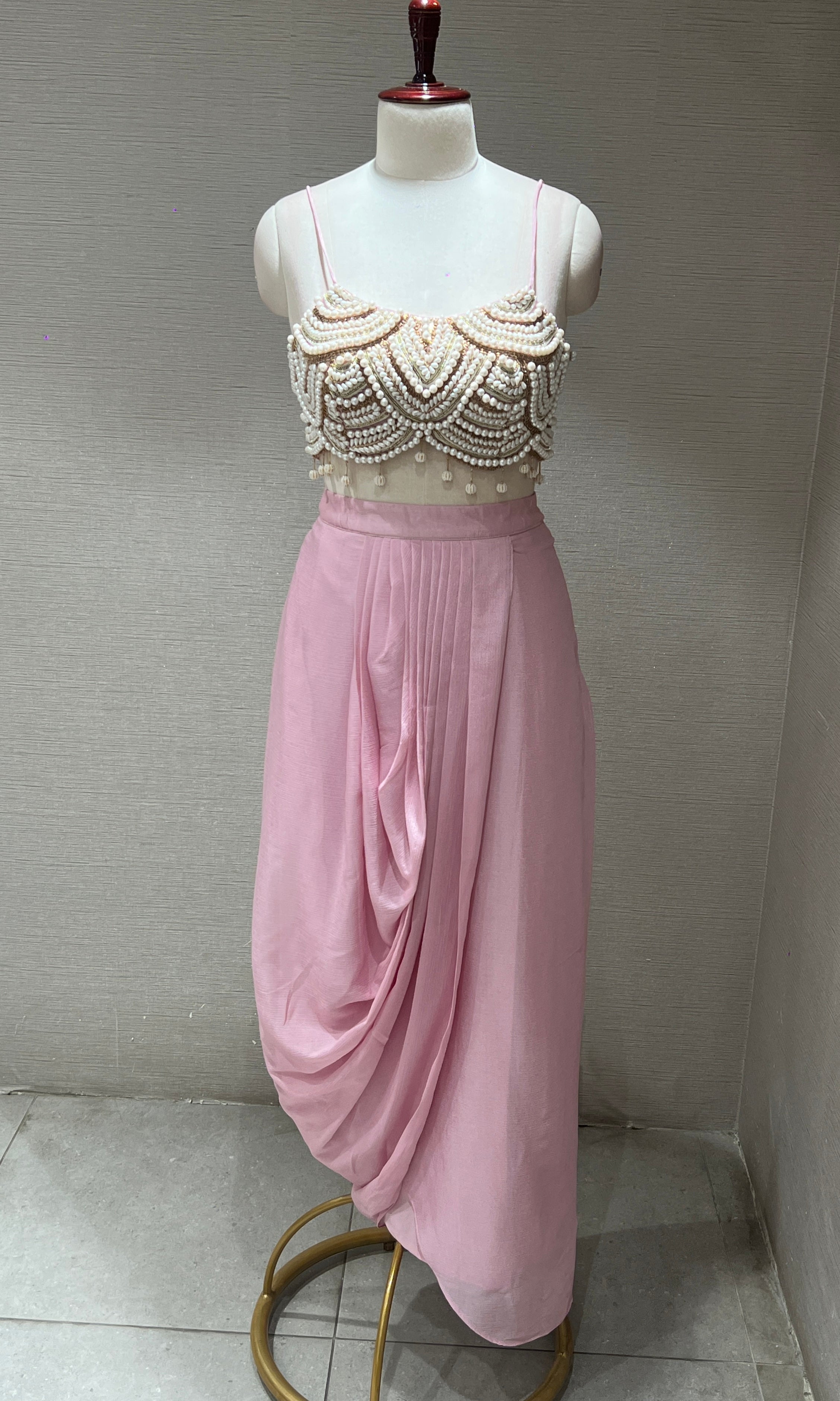 BABY PINK INDO WESTERN DRESS