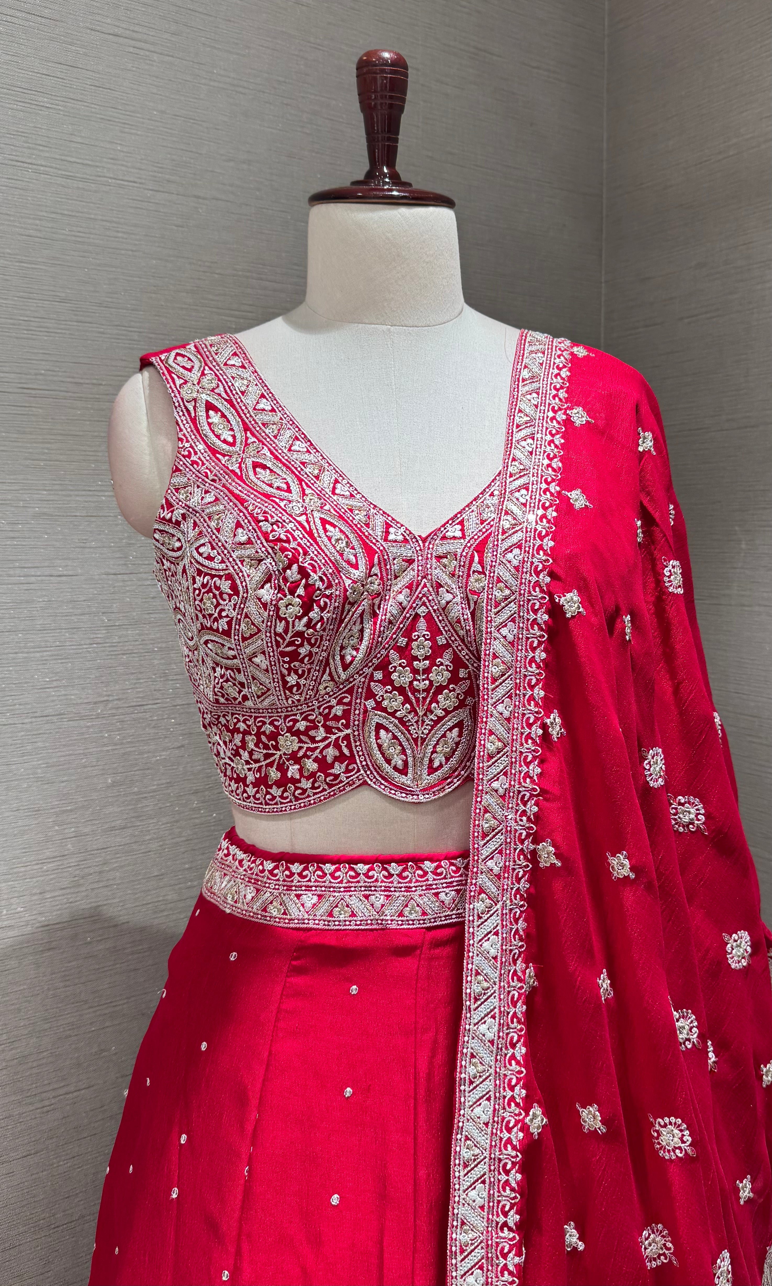 Rani Silver Ethnic Lehenga set