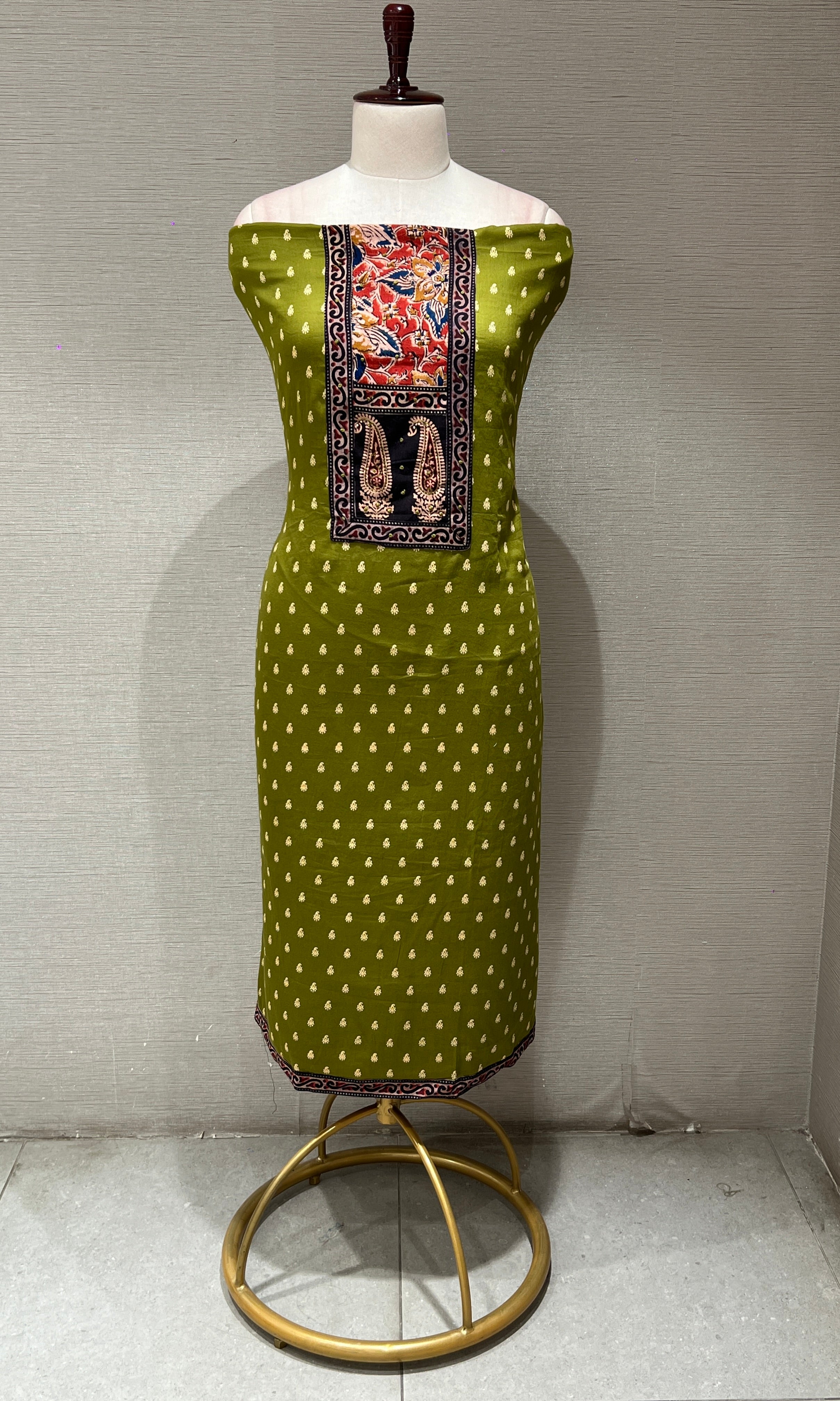 Green dress material