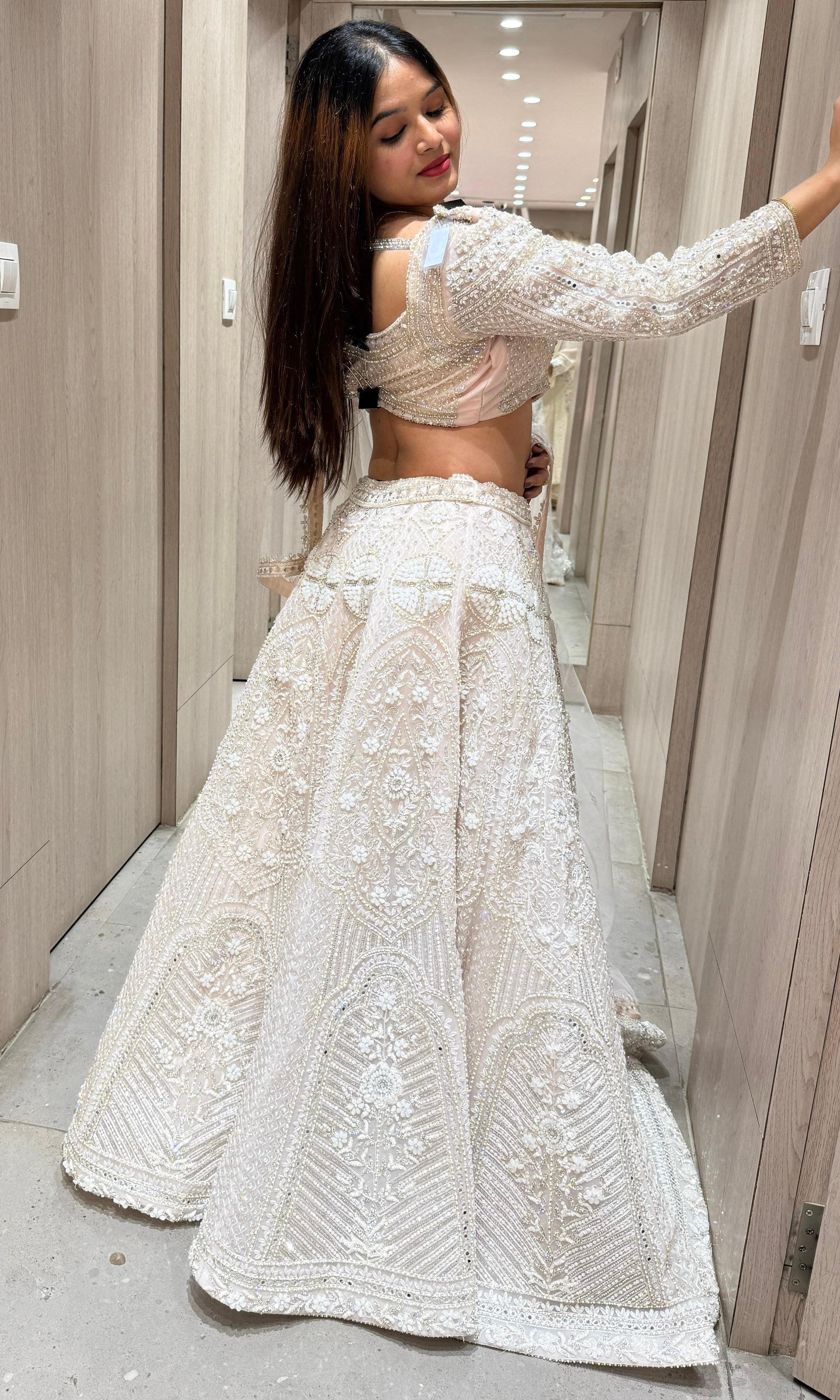 Baby pink embroidered lehenga