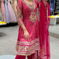 Pink shimmer anarkali Patiala style, long dress