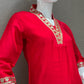 🛍️ Red kurta set with v neck