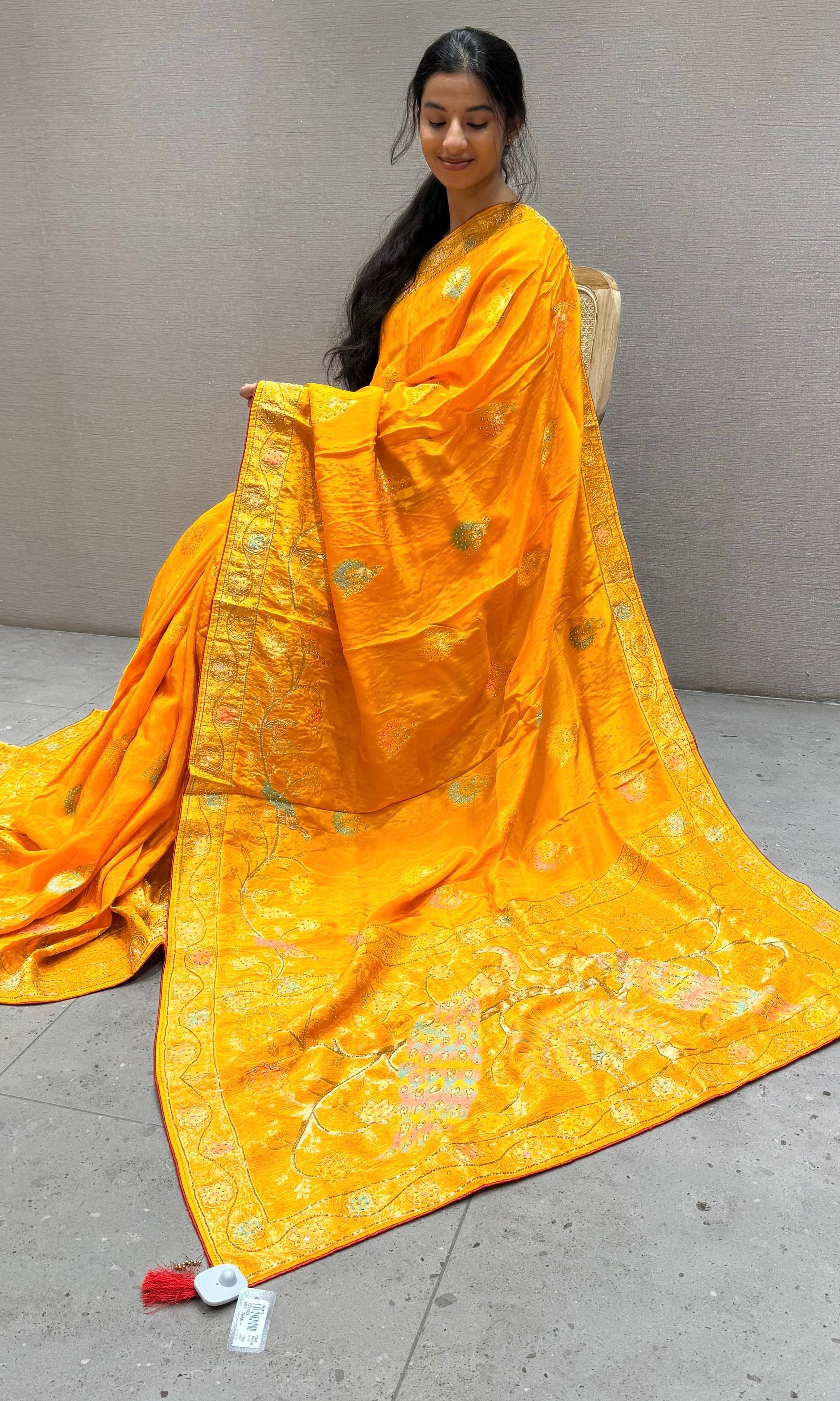 Gold Yellow Banarasi saree
