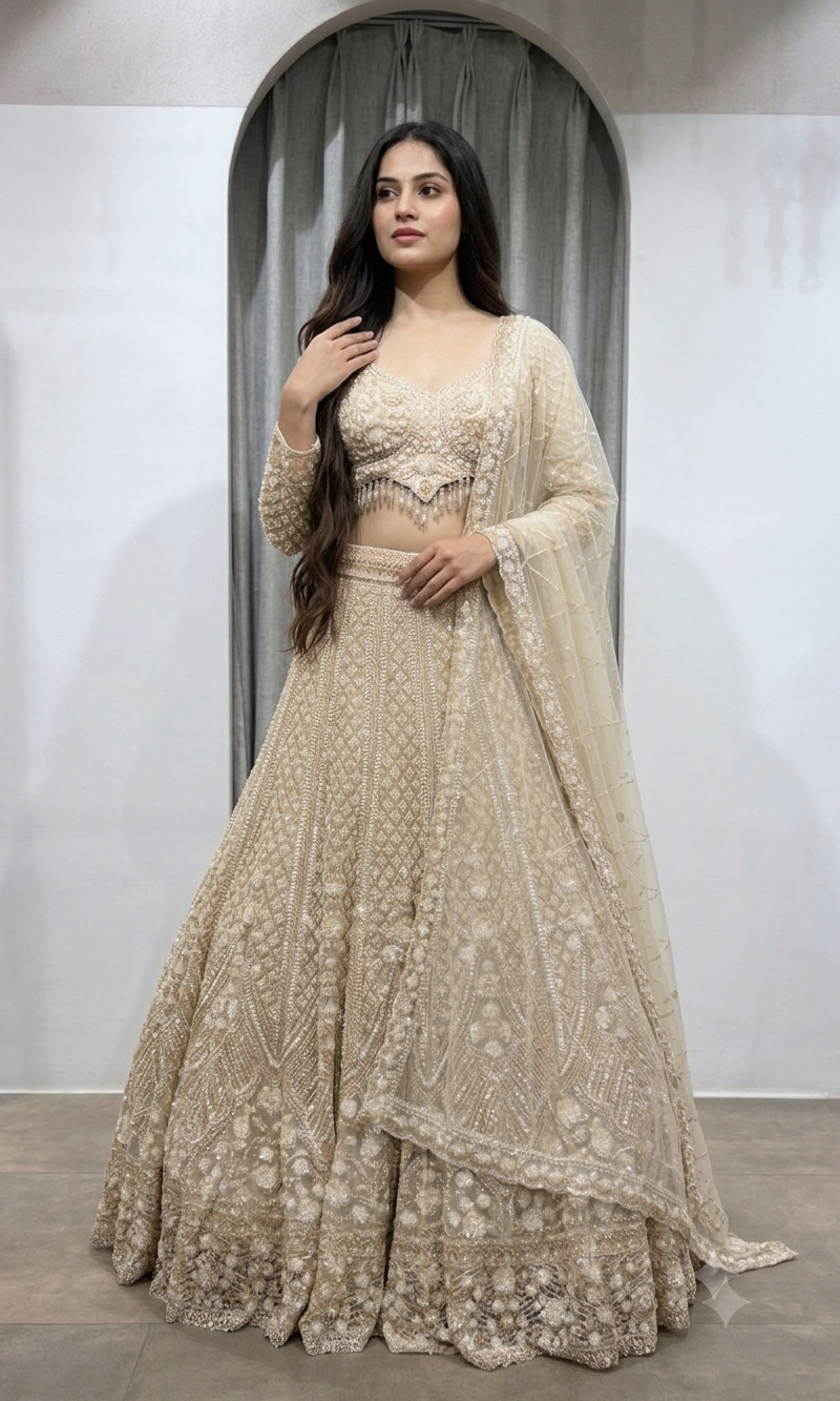 Golden Ivory Heritage Bridal Lehenga