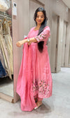 Baby pink embroidered kurta set with dupatta