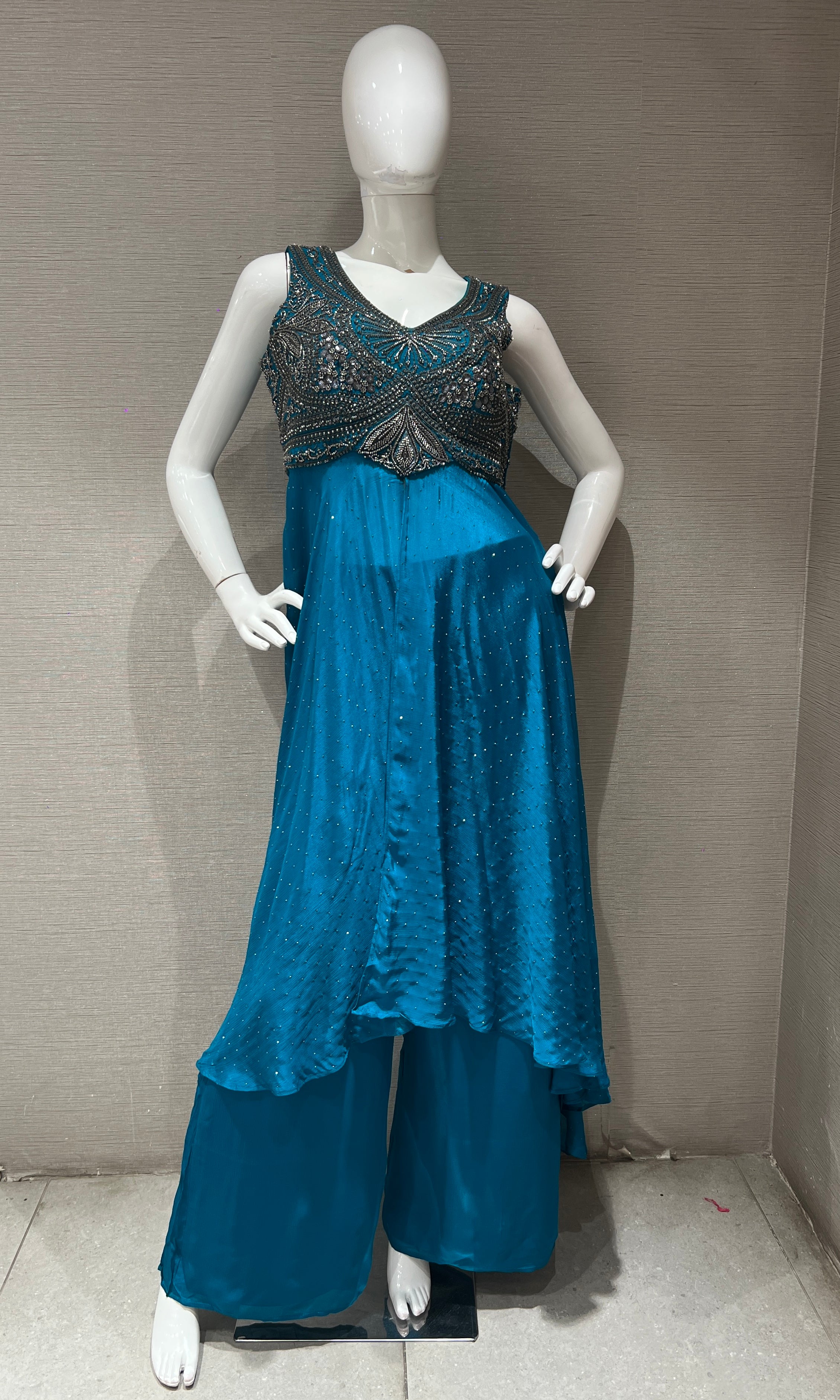 Rama Shimmer anarkali with palazzo pants