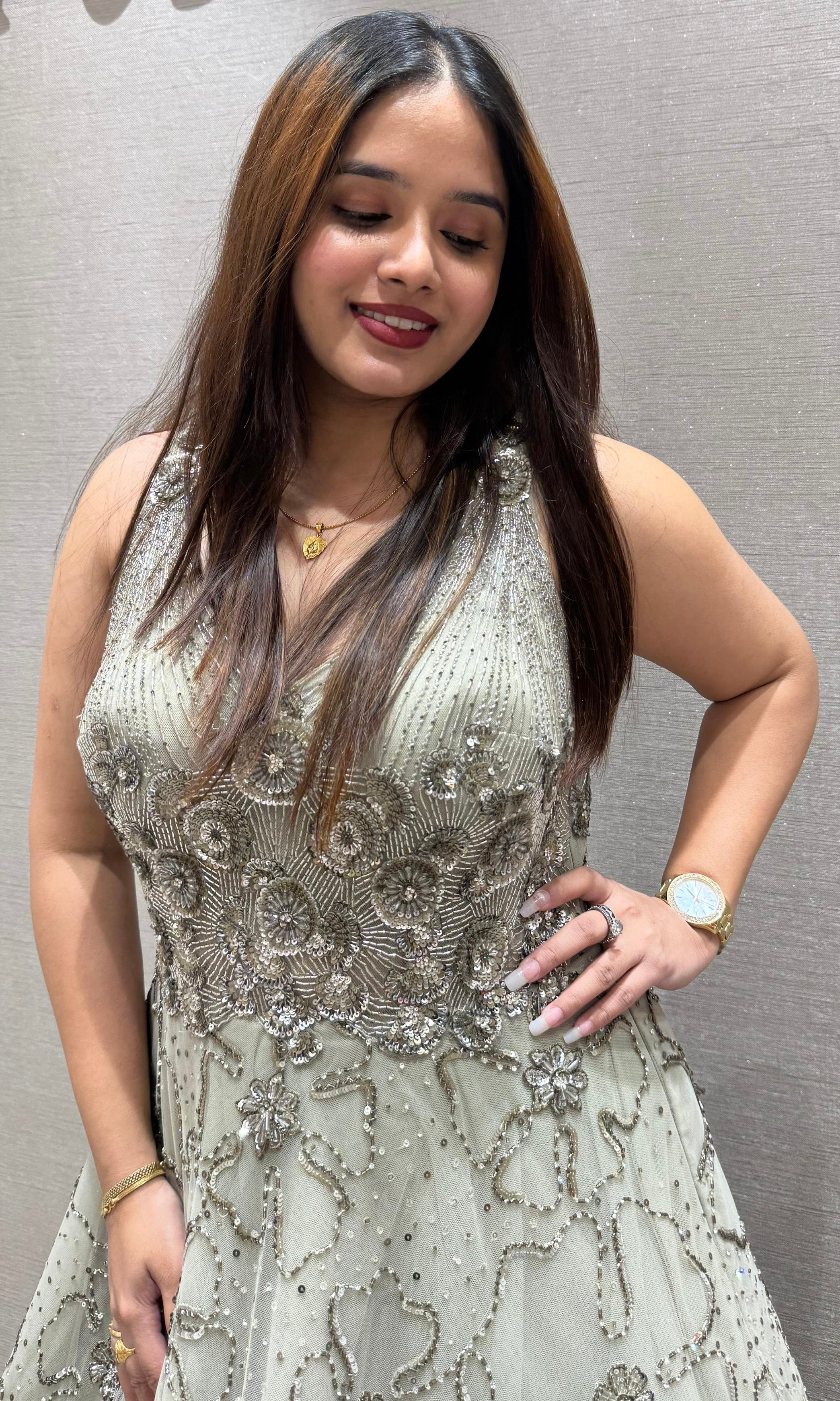 Light green long dress