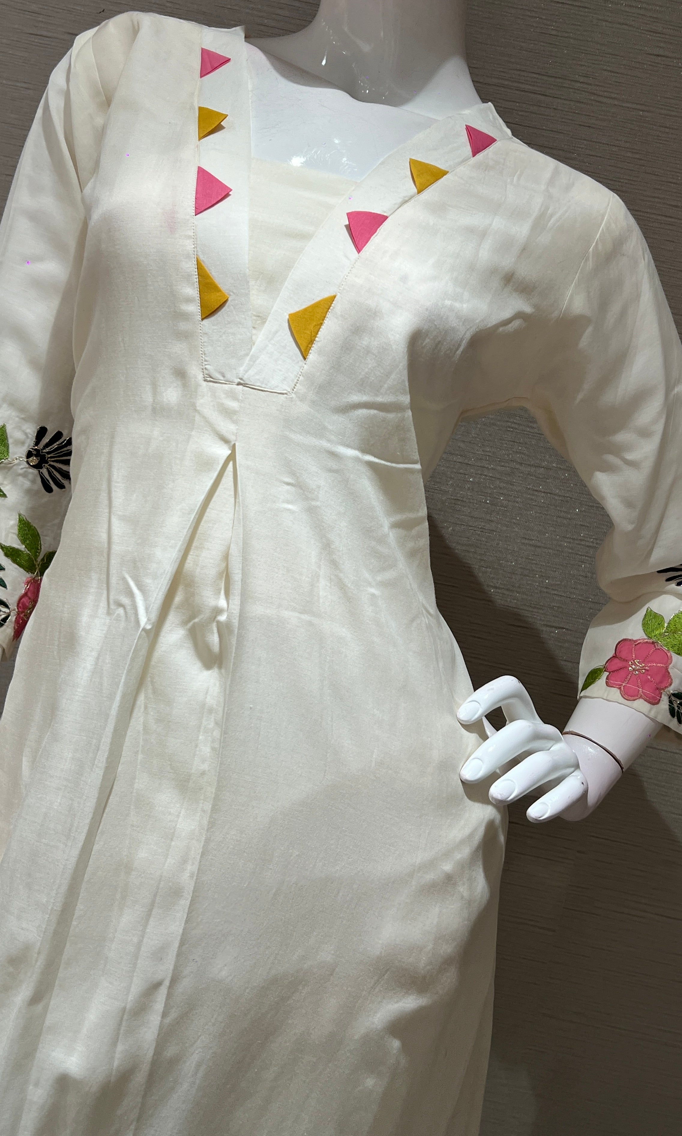 Half white FLORAL kurta set