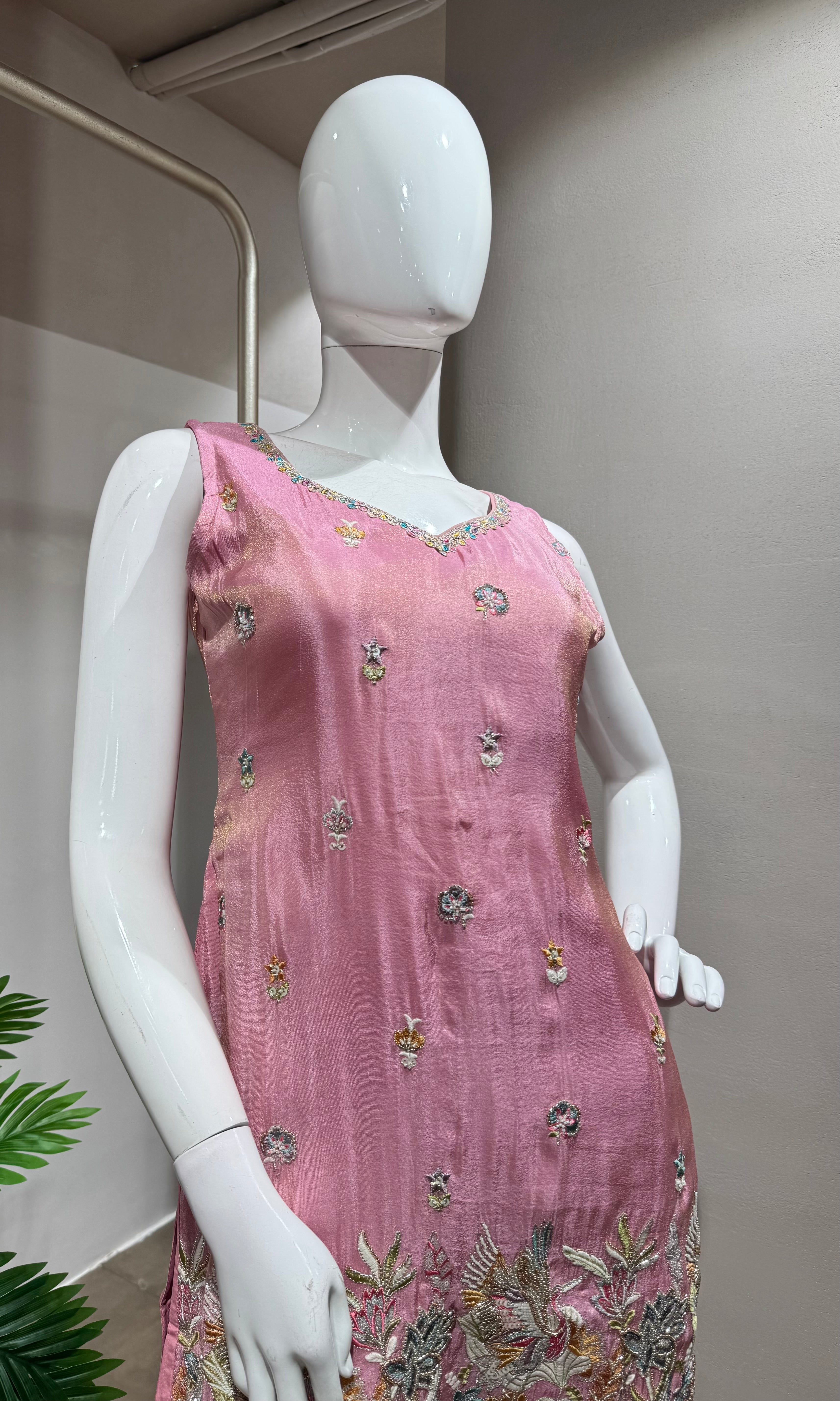 BABY PINK Georgette Sharara set