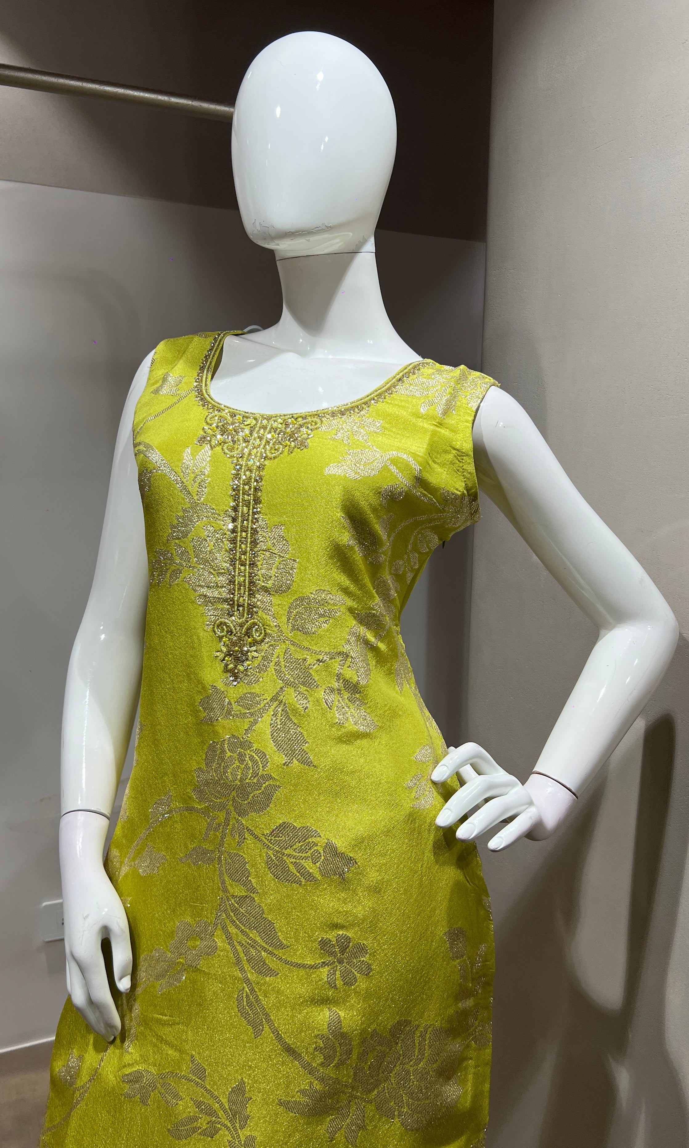 Green Embroidered Silk Kurta Suit with Dupatta