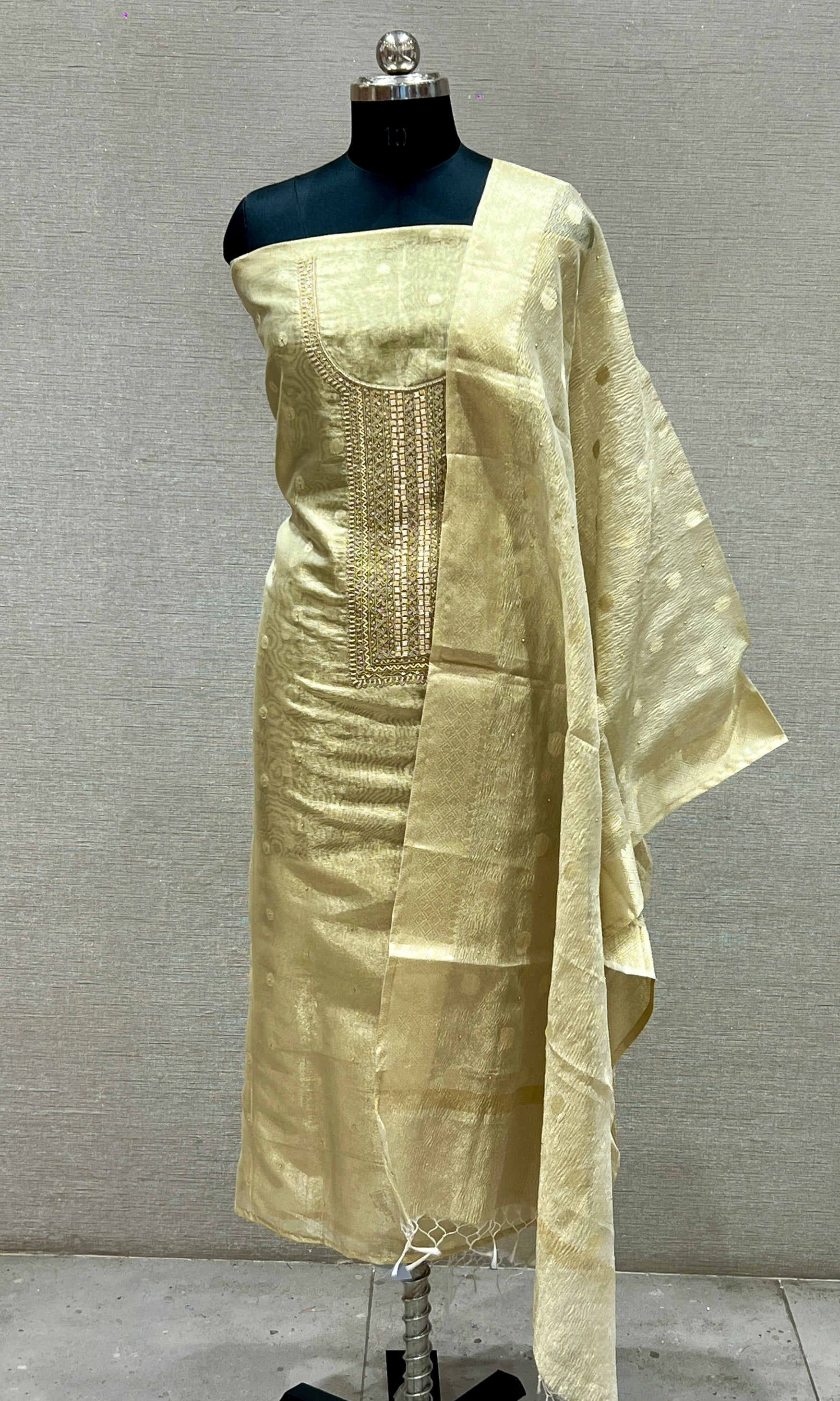 Gold dress material