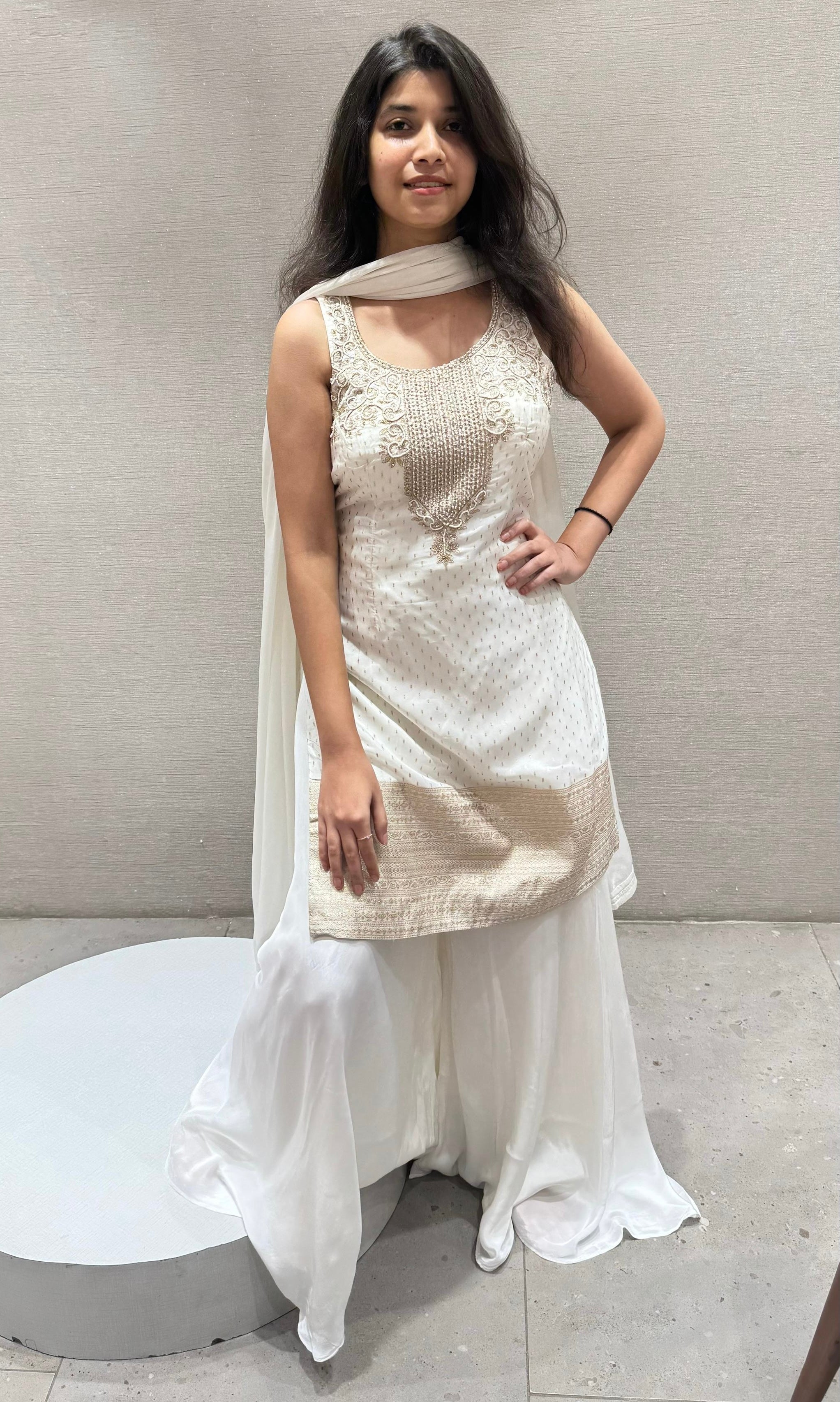 Ivory & Gold Elegance Sharara Set