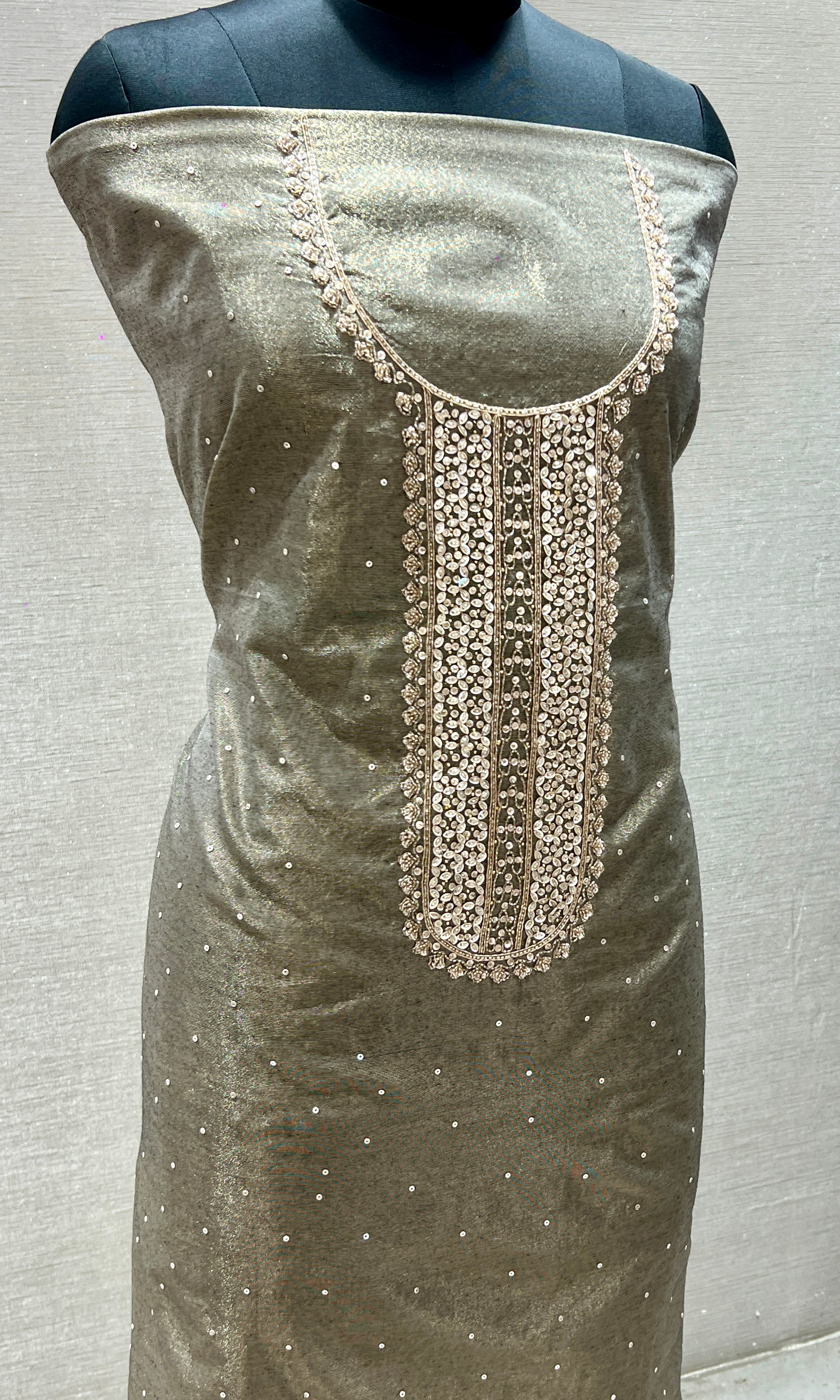 chalk grey dress material
