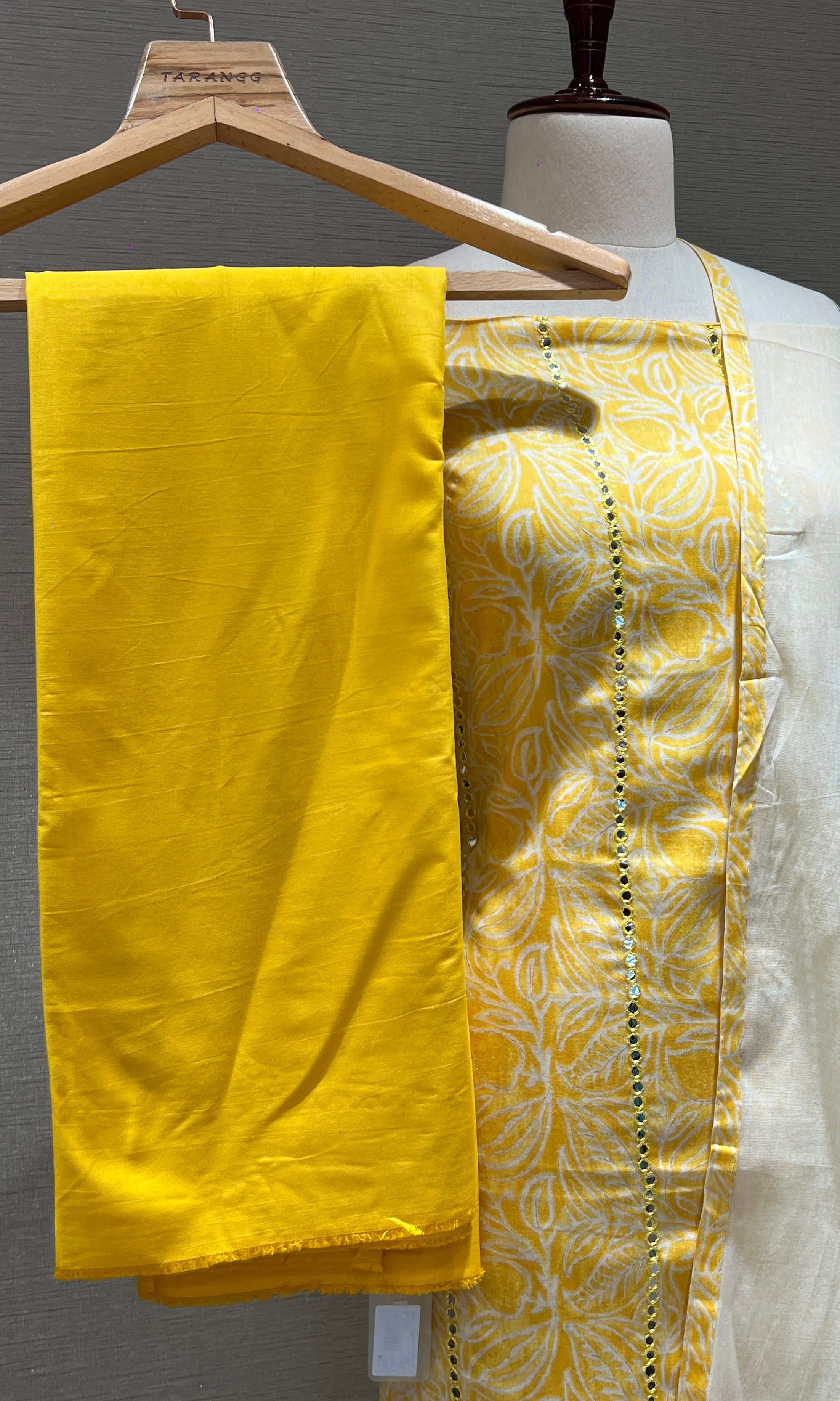 Yellow dress Material