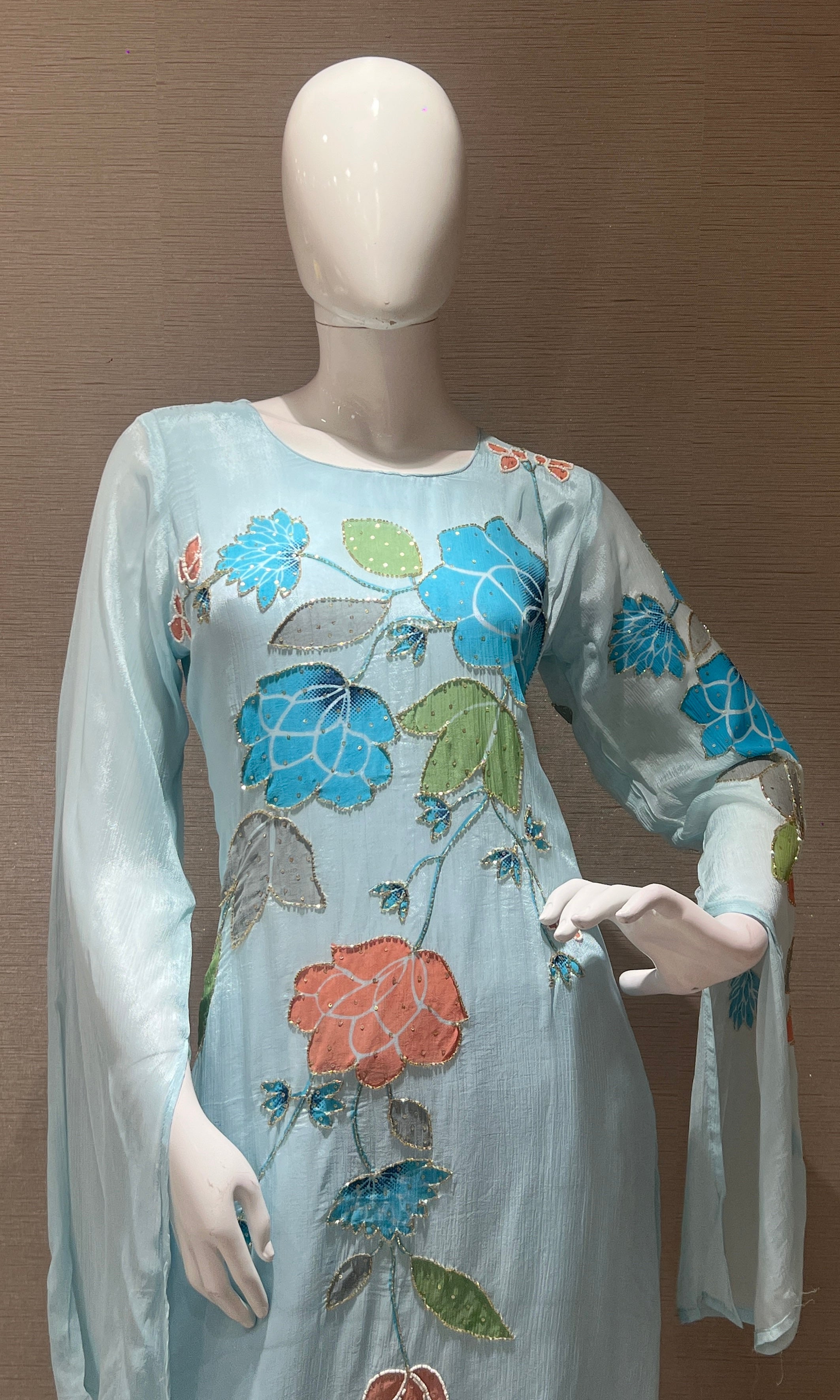 Sea blue kurta set
