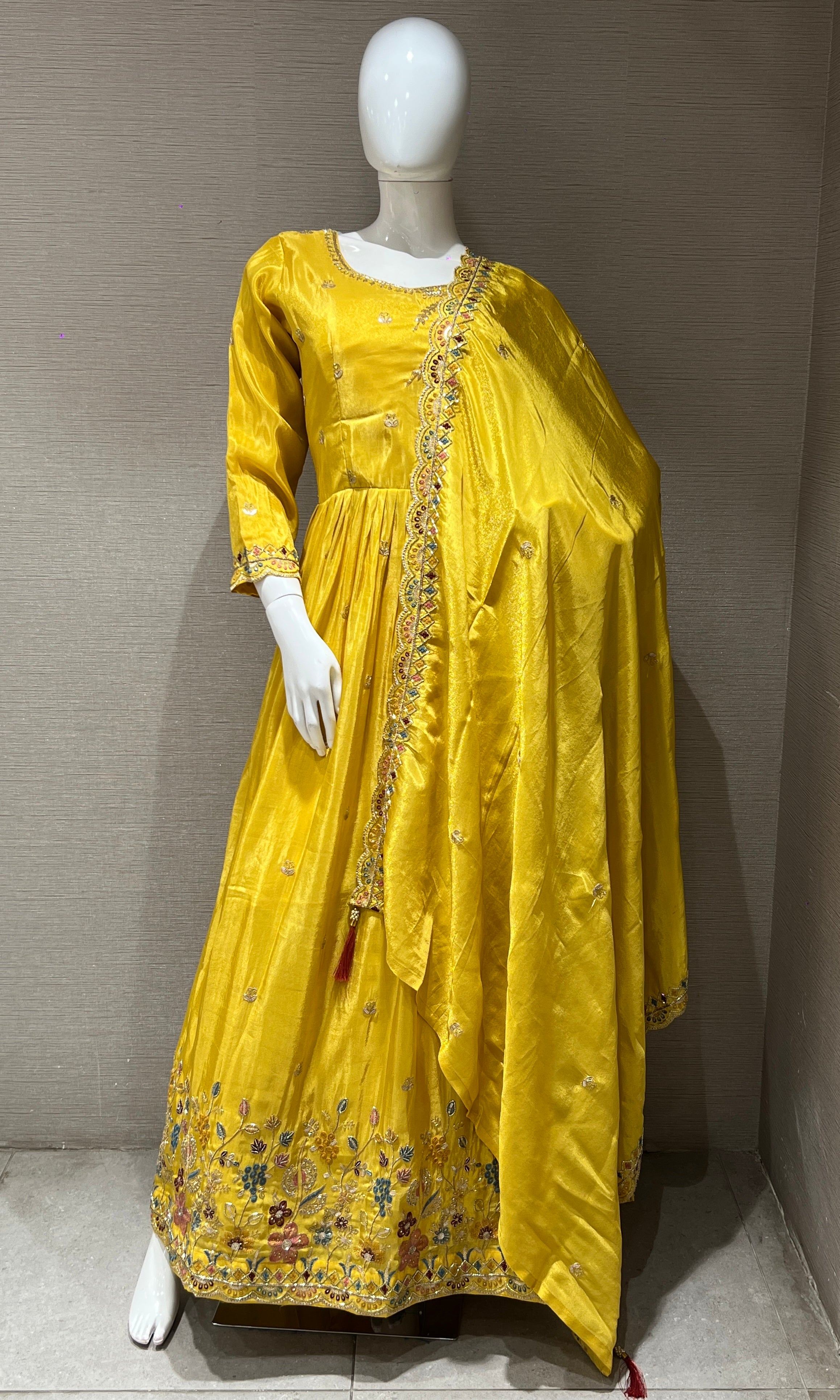 Yellow long gown