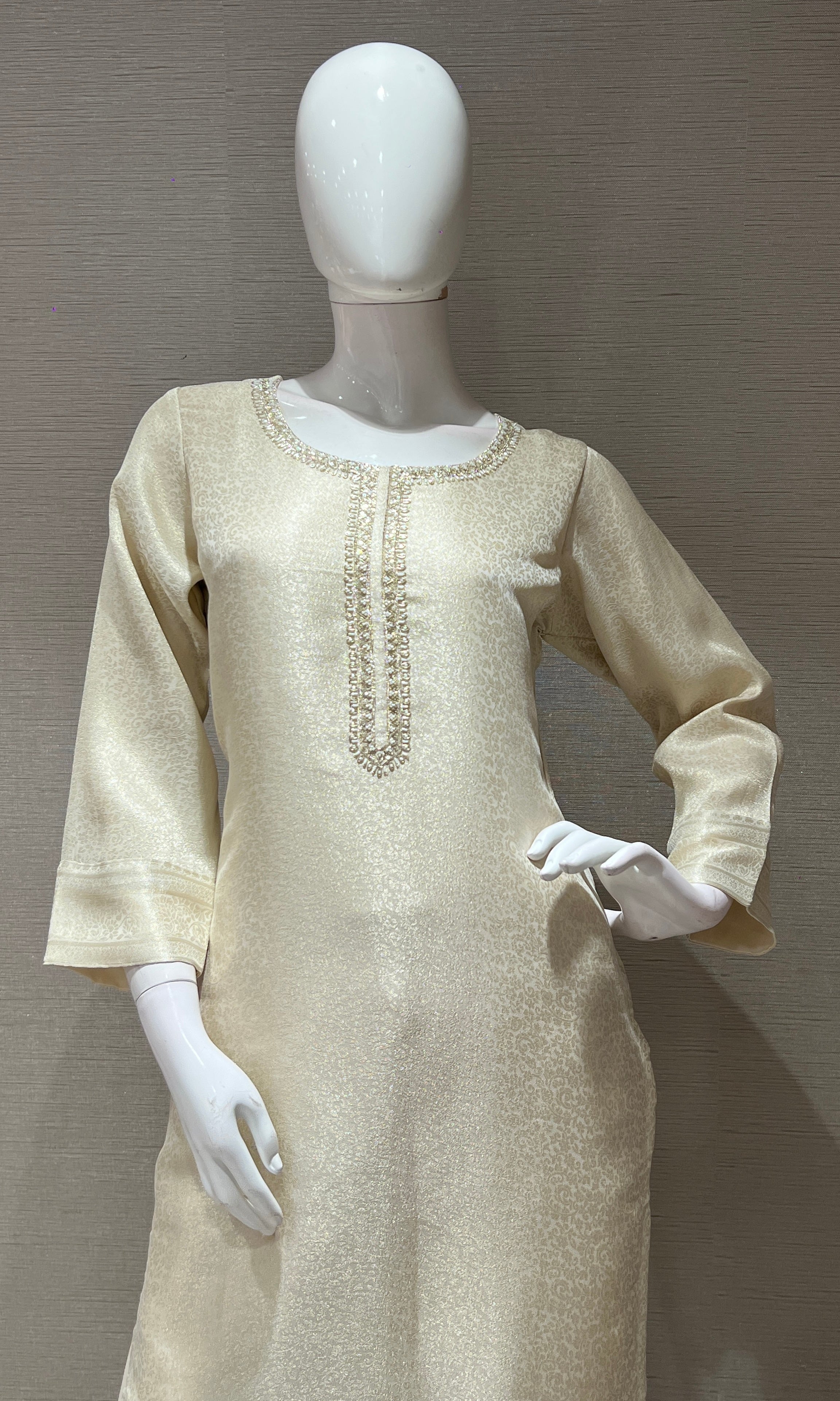 Half white EMBROIDERED kurta set
