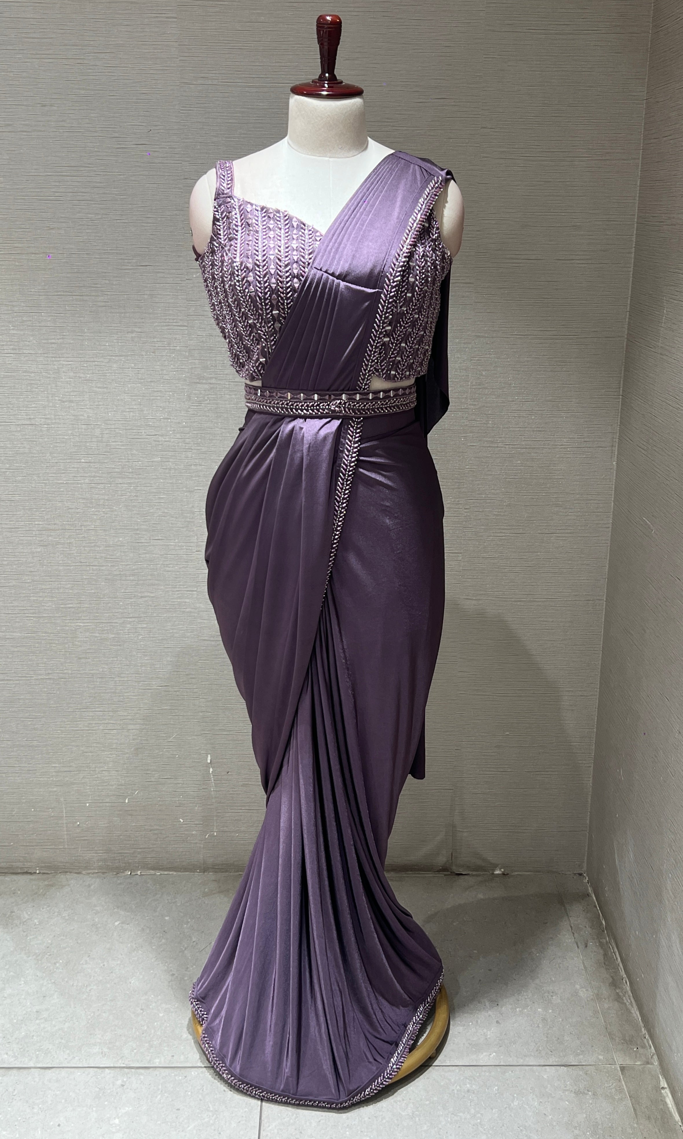 Purple one minute saree