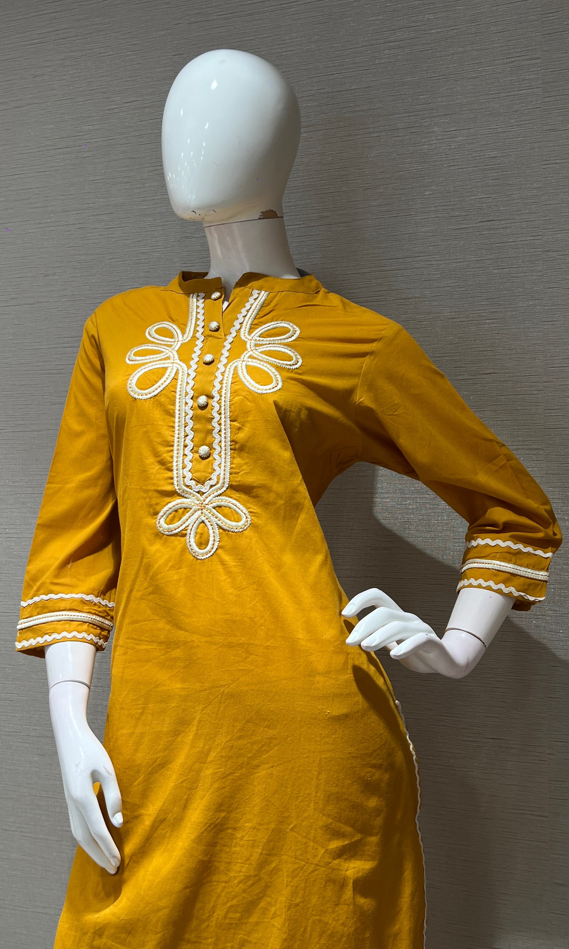 Mustard yellow FLORAL kurta set WITH PALAZZO PANTS